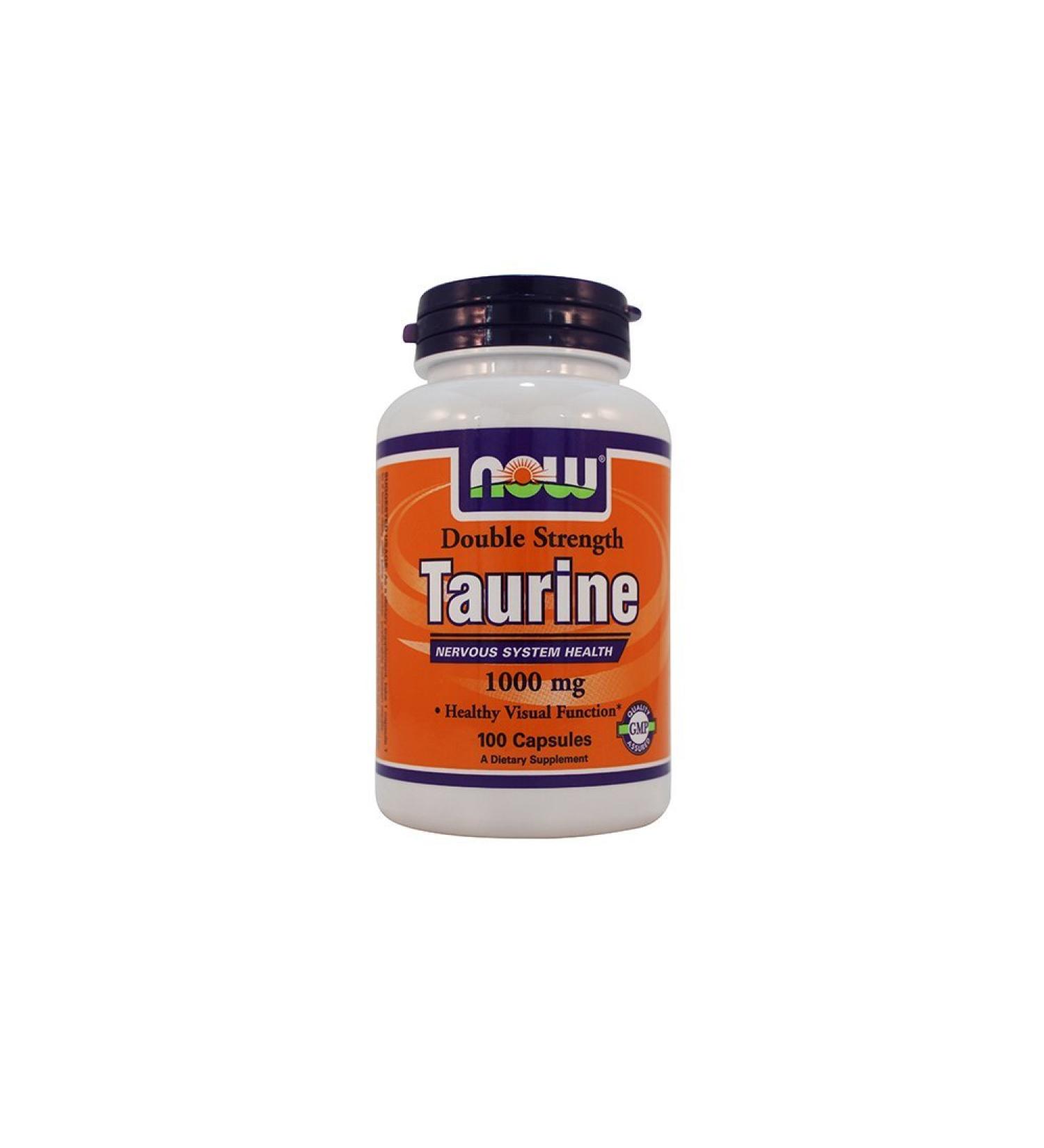 Now Foods Taurine 1000mg - Double Strength Veg Capsules | 100 Count - Buy Online on GoSupps.com