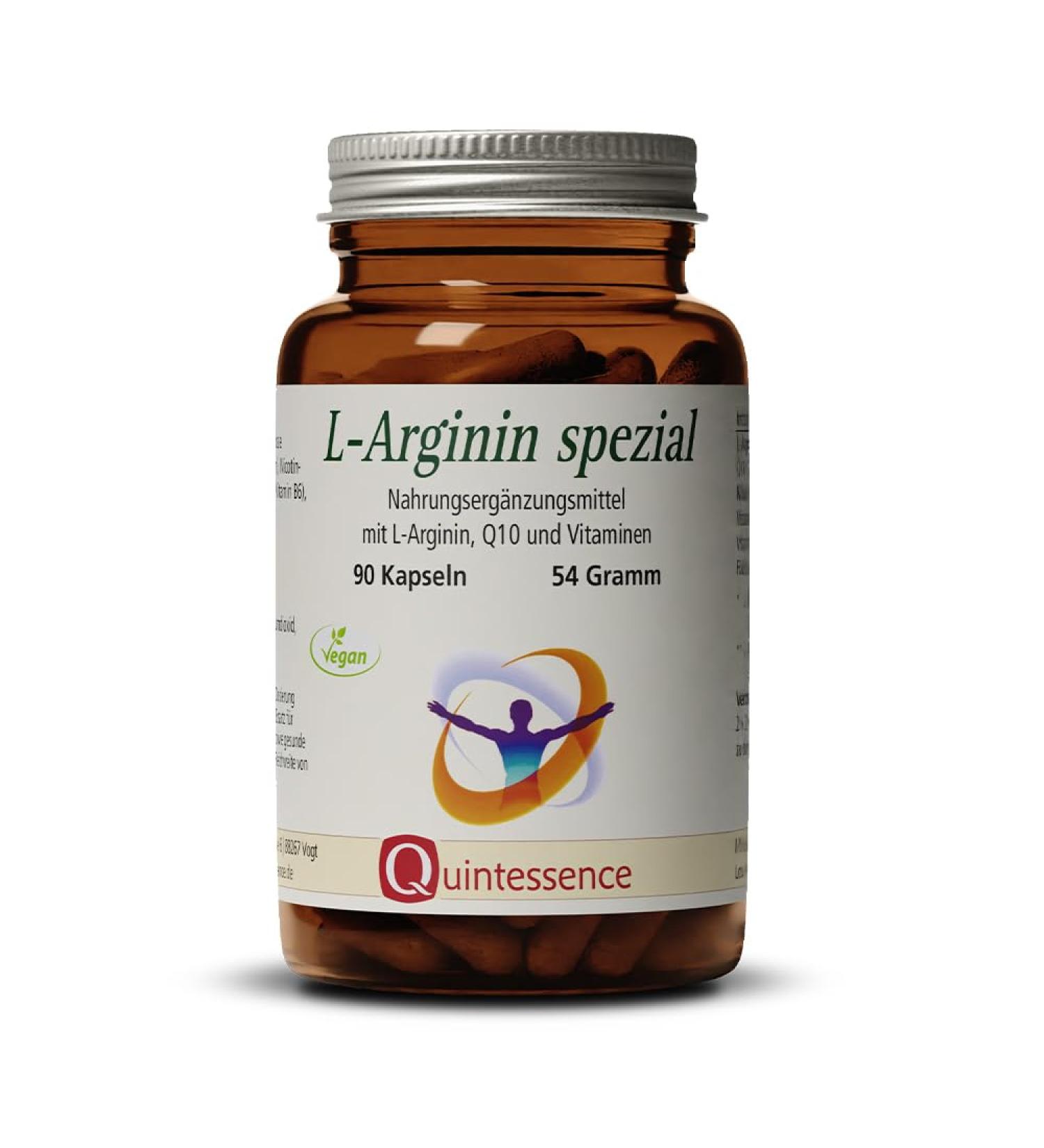 Quintessence Special L-Arginine Capsules - Vegan 90 Count | 1840 mg L-Arginine & Coenzyme Q10 with Vitamin B - No Artificial Additives - Buy Online on GoSupps.com