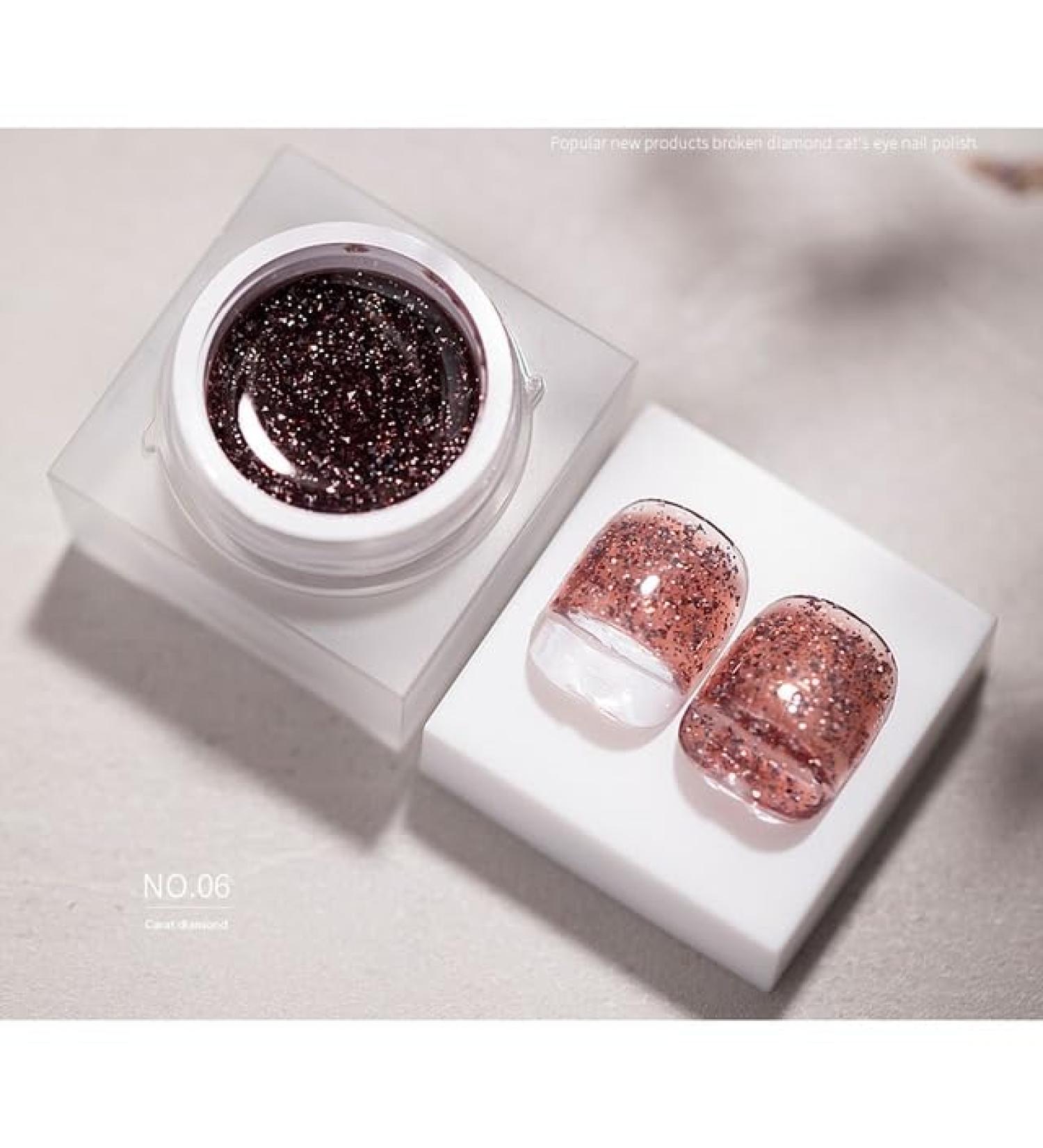 8g Broken Diamond Gel Nail Polish Glitter UV Soak Off Gel Varnish for Reflective Effect UV Nail Gel Lacquer - (Color: 6) - Buy Online on GoSupps.com