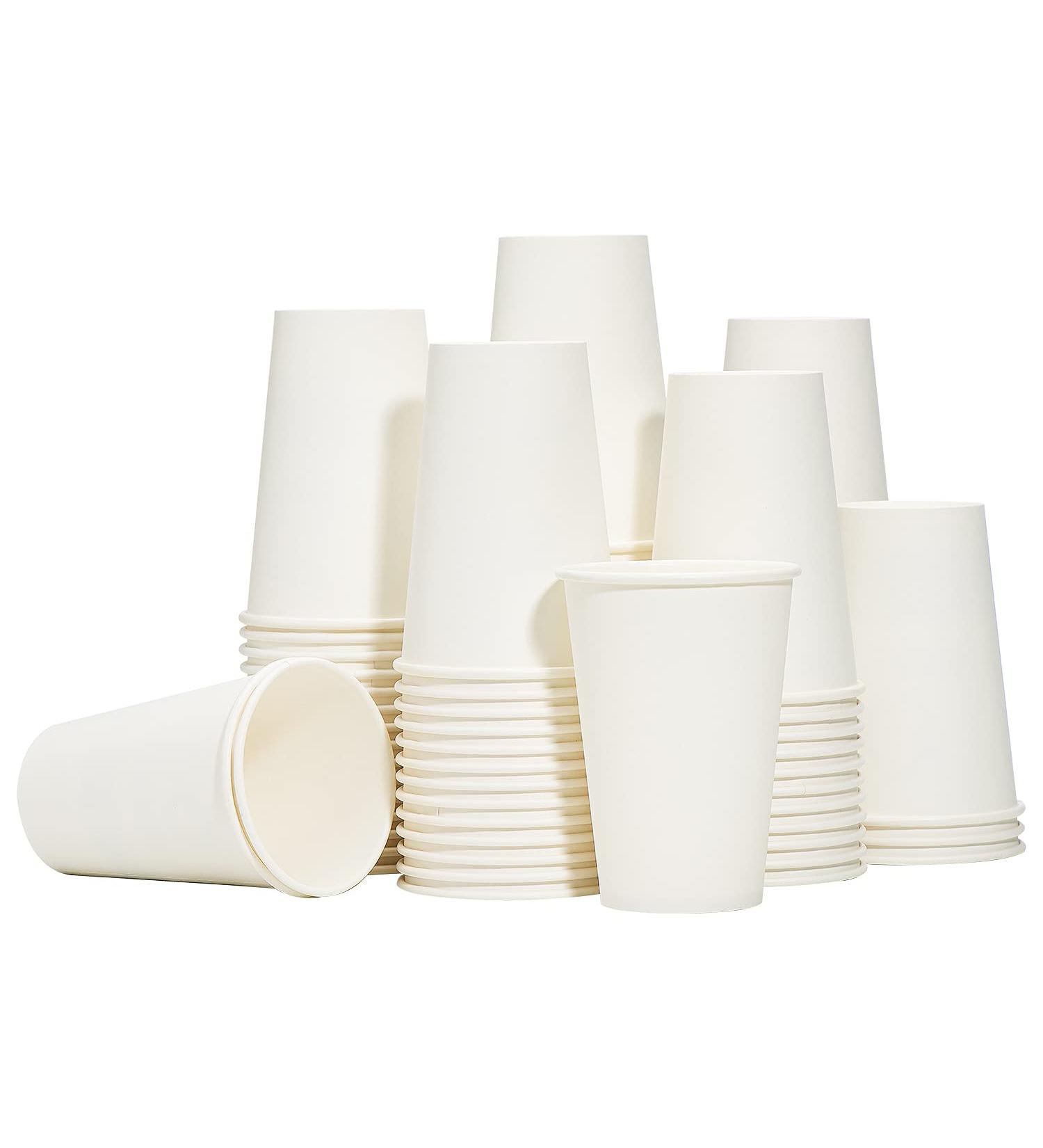 RACETOP 12 oz Disposable Paper Coffee Cups - 100 Pack, White Hot Coffee Paper Cups - Thickened Paper, 100 Count - Buy Online on GoSupps.com