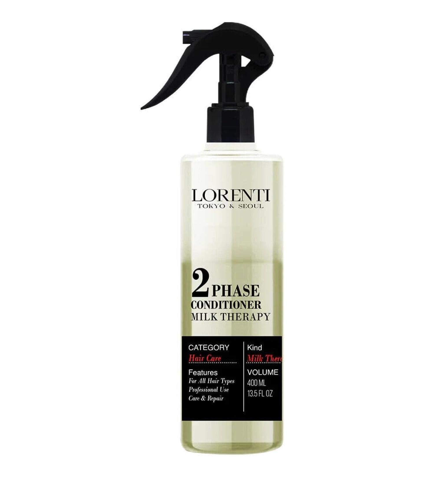  Lorenti LORENTI TOKYO & SEOUL 2Phase Hair Conditioner 400ml Milk Therapy | Hair Cure | Spray Treatment | Detangling Spray Lead for Normal to Dry Hair | Conditioner Two - Buy Online on GoSupps.com