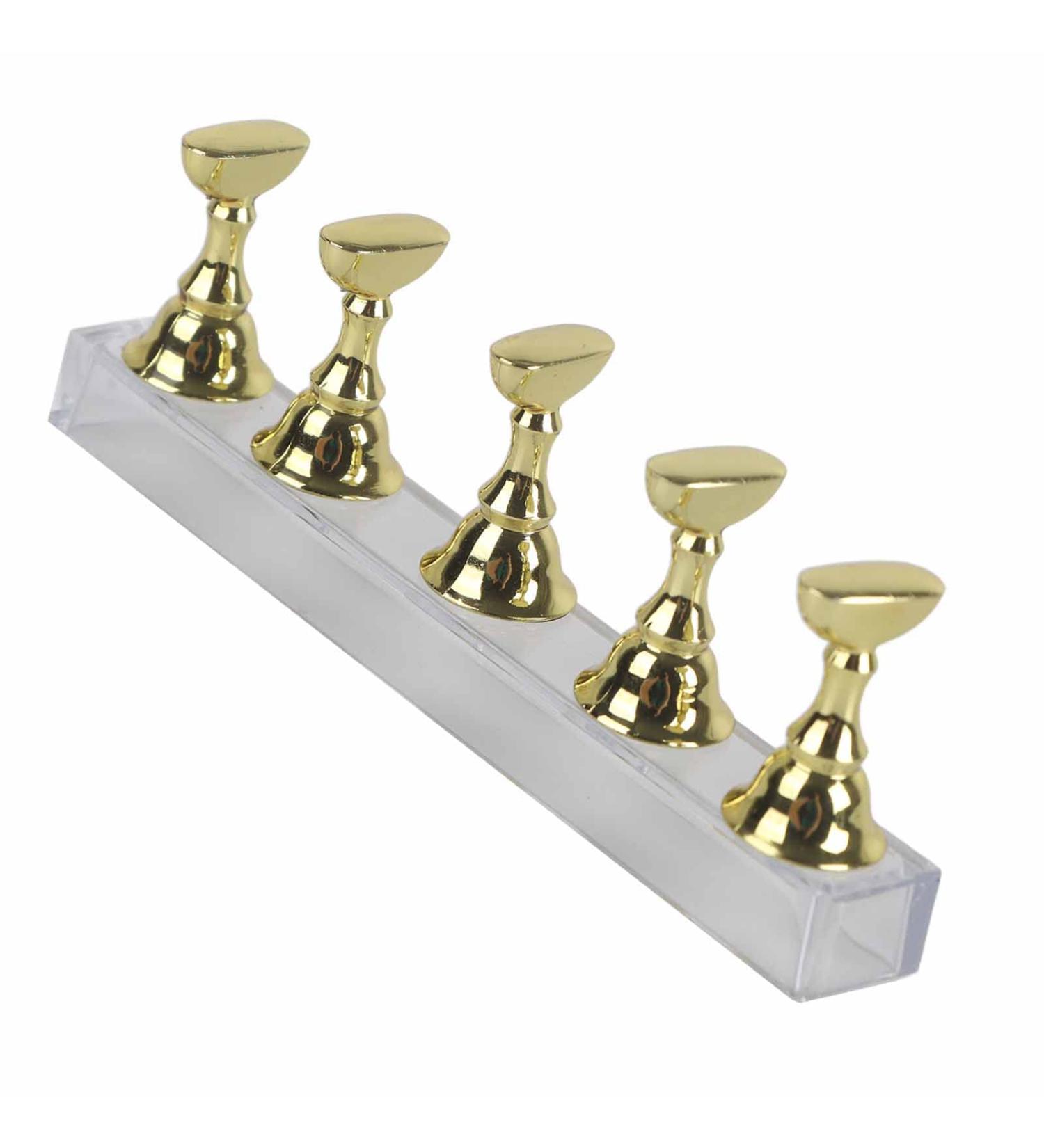 False Nail Display Stand Holder Set Nail Art Magnetic Practice Holder Exquisite Alloy Material Gold Showing Shelf - Buy Online on GoSupps.com