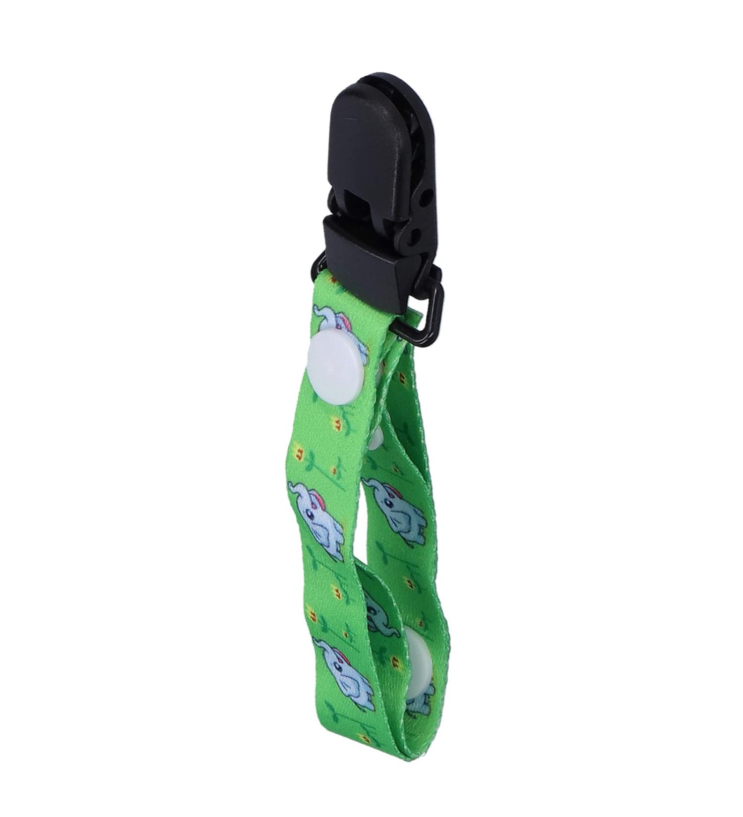 Universal Pacifier Holder for Toddlers - Foldable Clamp Design Safety Animal Pattern (Green Elephant) - 39cm for Home Use - Buy Online on GoSupps.com