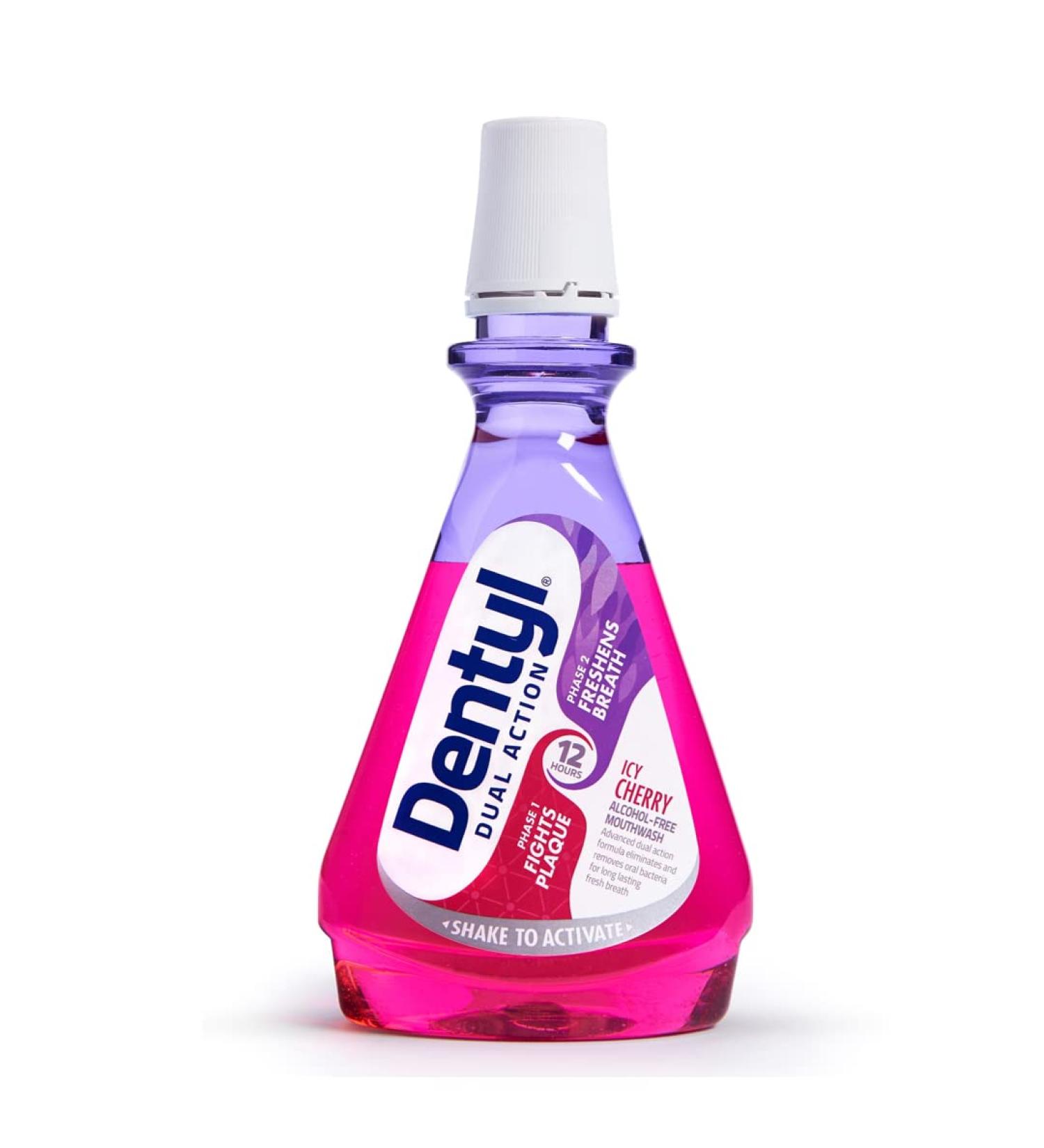Dentyl Dual Action CPC Mouthwash 12hr Fresh Breath & Total Care 500ml - Alcohol-Free ICY Cherry - Buy Online on GoSupps.com