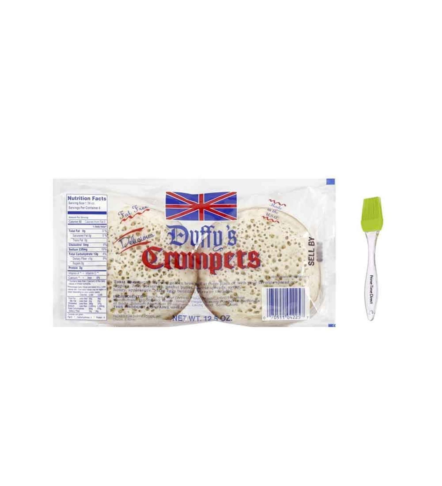 Duffy's Crumpets 12.5 oz Bundle with PrimeTime Direct Silicone Basting Brush - PTD Sealed Bag - Buy Online on GoSupps.com