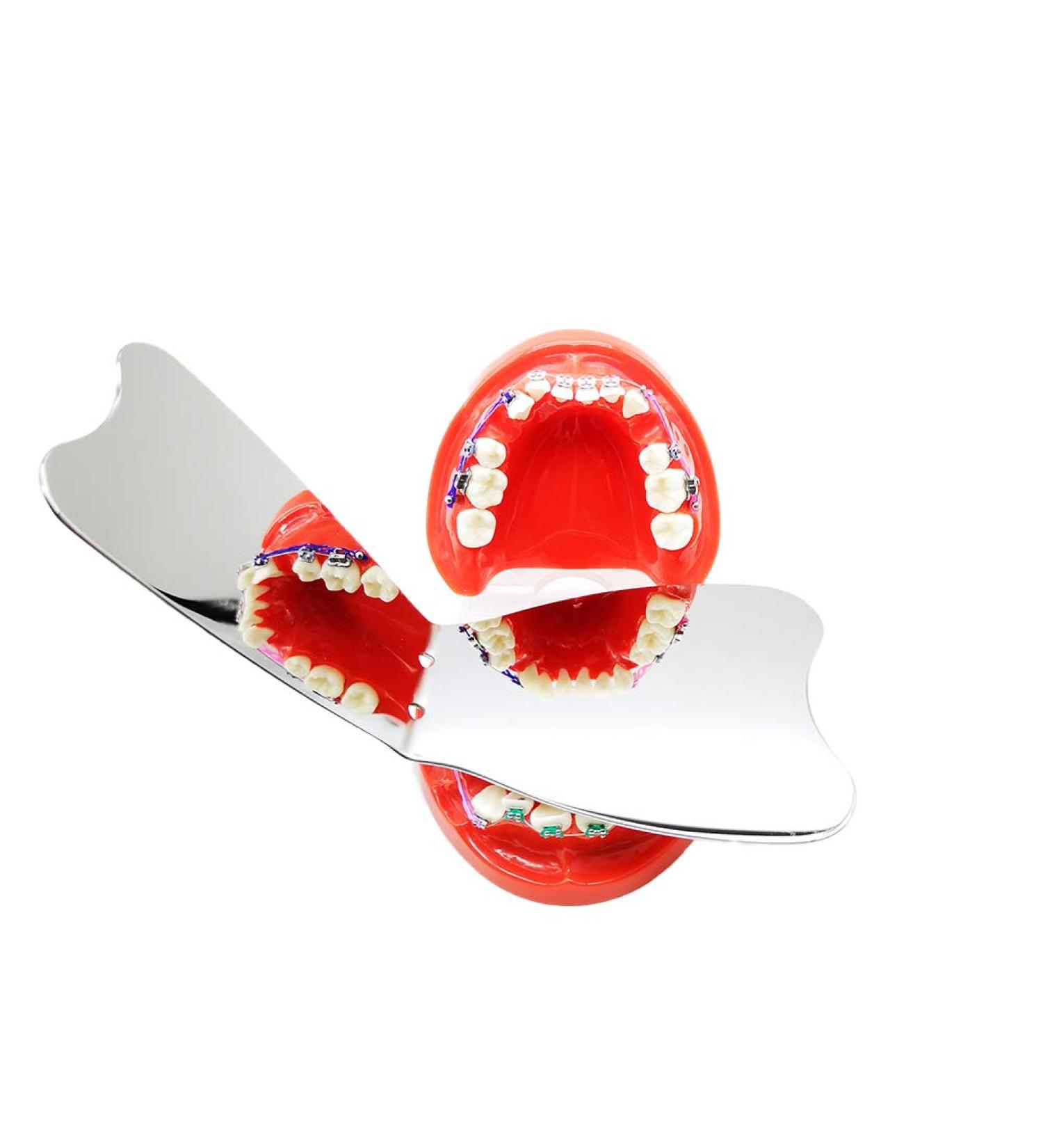 Dental Orthodontic Intraoral Mirror - Double-Sided Photographic Reflector | Anti-Scratching Rhodium Plated Lab Instruments for Superior Imaging - Buy Online on GoSupps.com