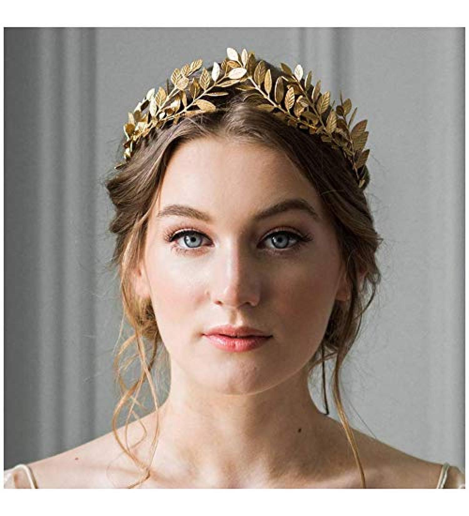 Sither Bridal Gold Leaf Crown Headband for Wedding & Festival Hair Accessories - Buy Online on GoSupps.com