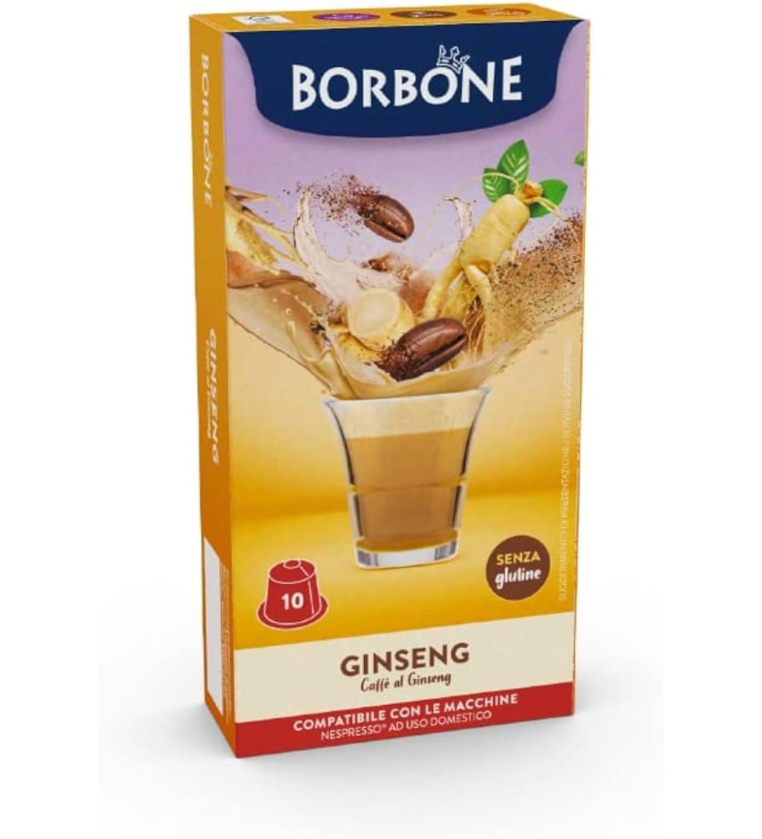 60 Capsules Comp. Nespresso - Ginseng 6x10 - Caffè Borbone
