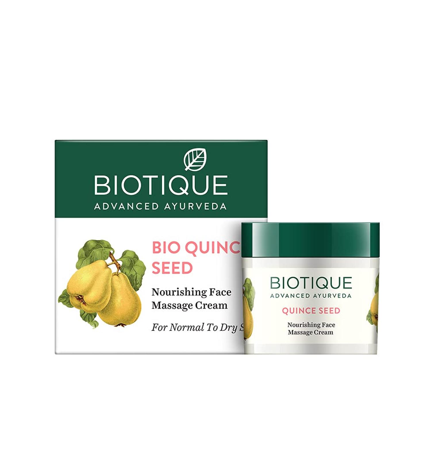 Buy Biotique Quince Seed Nourishing Face Massage Cream 50gm - Best for Normal to Dry Skin | International Shipping - Buy Online on GoSupps.com