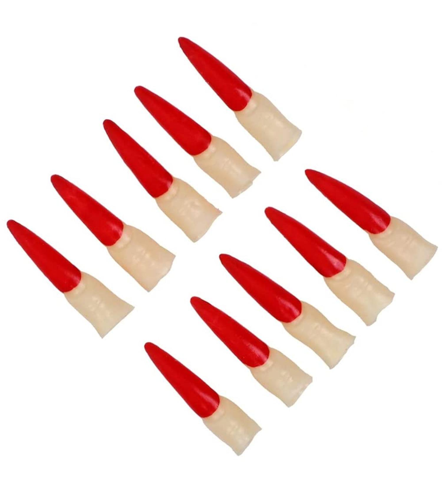 10Pcs Halloween Prop Nail Claws False Nail Arrow Claw Rings Cosplay Nail Finger Tips Party Talon Claw Paw Finger Fingertip Arrow Claw Rings Finger Claw Witch Claws Armor finger Gothic Vampire Nails - Buy Online on GoSupps.com