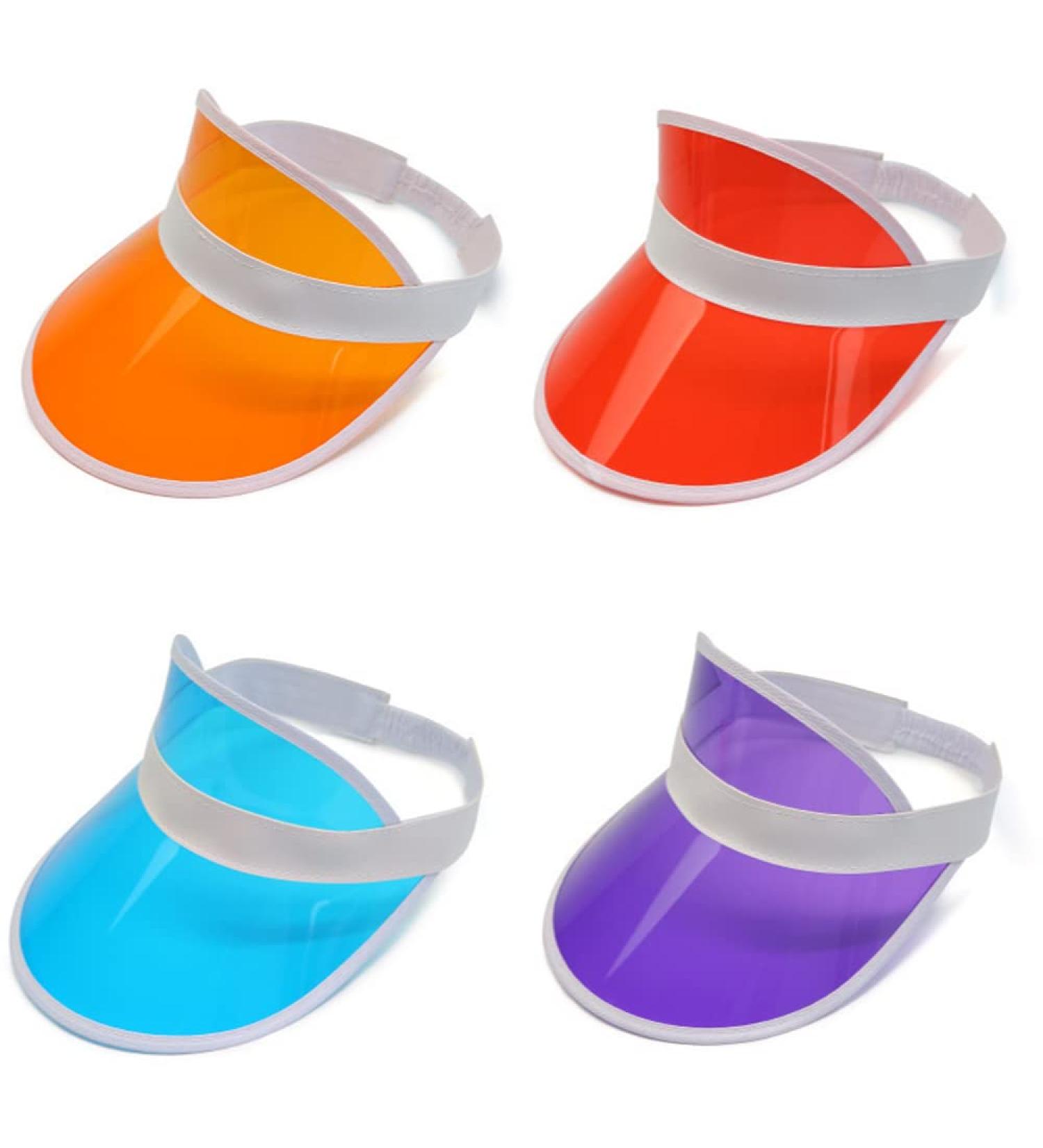 Konxi 4 Pack Unisex Transparent Plastic Sun Visor - Perfect for Golf Tennis & Poker Parties - Stylish 80s Sun Cap - International Shipping Available - Buy Online on GoSupps.com