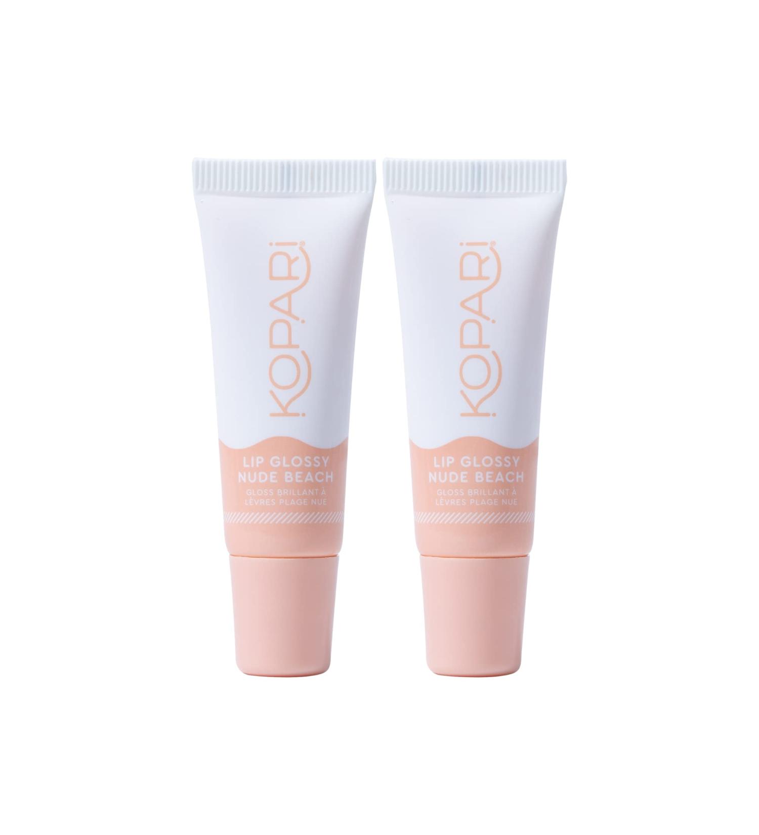 Kopari Nude Peach Lip Glossy 2pk - Hydrating Lip Gloss for All Skin Tones | Shop Internationally - Buy Online on GoSupps.com
