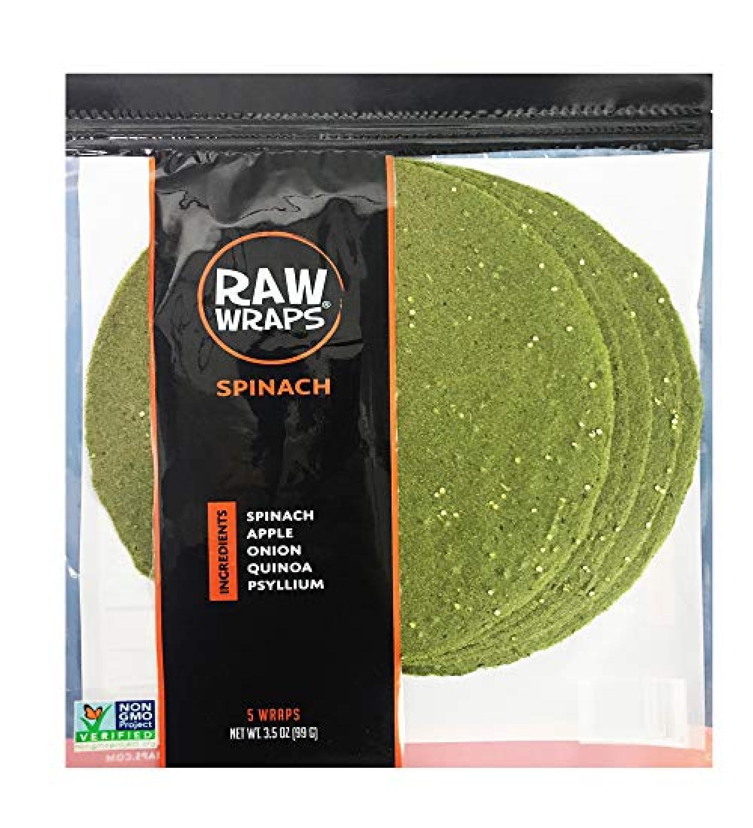 Raw Wraps Spinach Vegan Keto Tortilla - Healthy Low-Carb Wraps - Buy Online on GoSupps.com