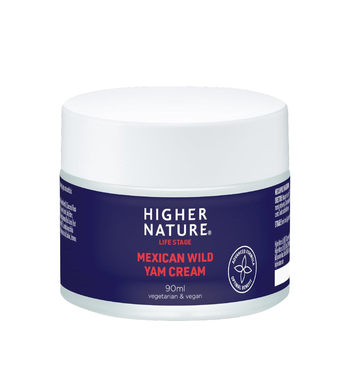 Higher Nature - Mexican Wild Yam Cream -Luxurious Body Cream - Topical Menopause Support - Vegetarian & Vegan 90ml - Buy Online on GoSupps.com