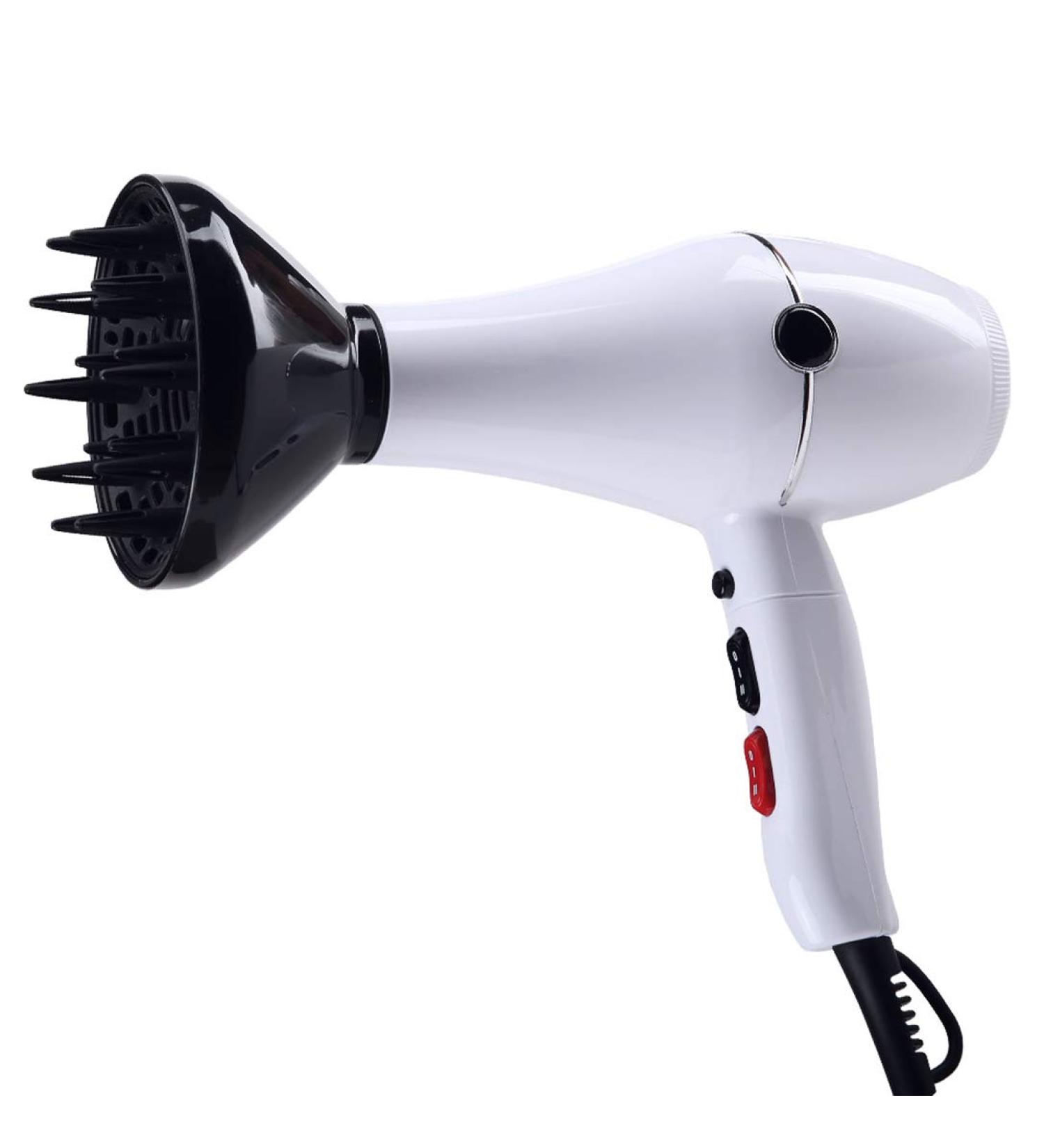 2000W Professional Hair Dryer Ionic Hair Dryers Salon Hairdryer With Diffuser Nozzles Set Fast Blow Dryer With 2 Speed 3 Heat Settings and Cool Shot Button Lightweight Suitable for Family Travel White - Buy Online on GoSupps.com