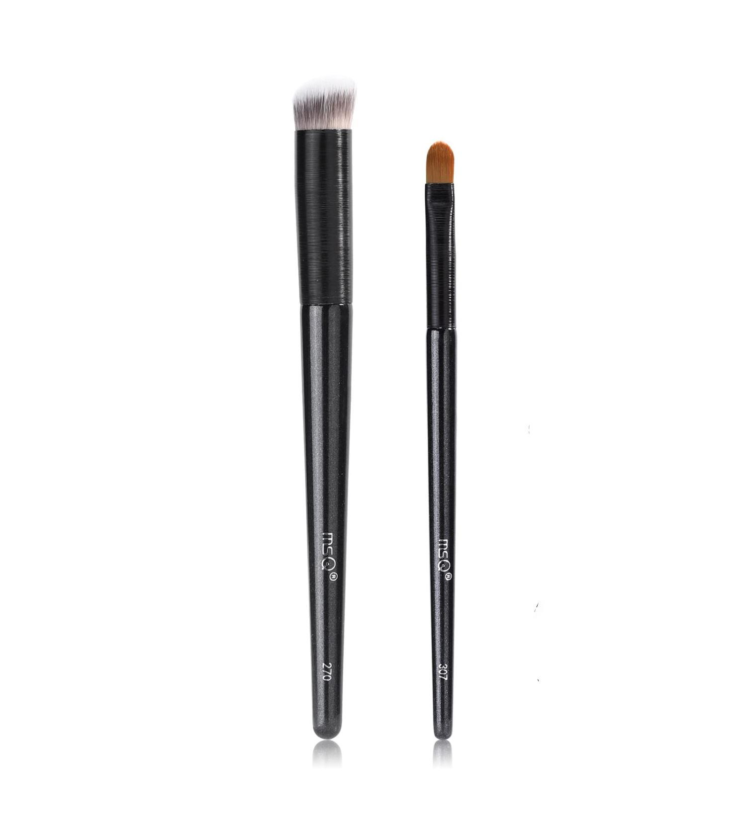 MSQ 2pcs Angled Top Concealer Brush Set - Soft Synthetic Fiber Face Brush for Precise Makeup Application - Buy Online on GoSupps.com
