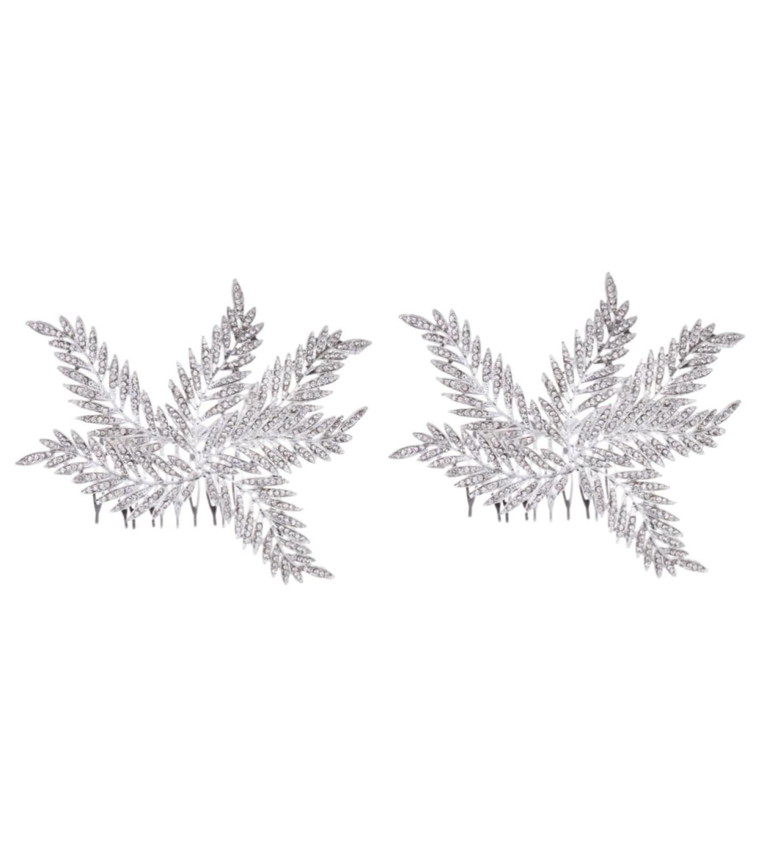 minkissy Flowers bridal comb wedding Snowflake rhinestone floral headpiece leaves decor accesorios para silver headpiece flowers decor floral decorations alloy hair bride Comb - Buy Online on GoSupps.com