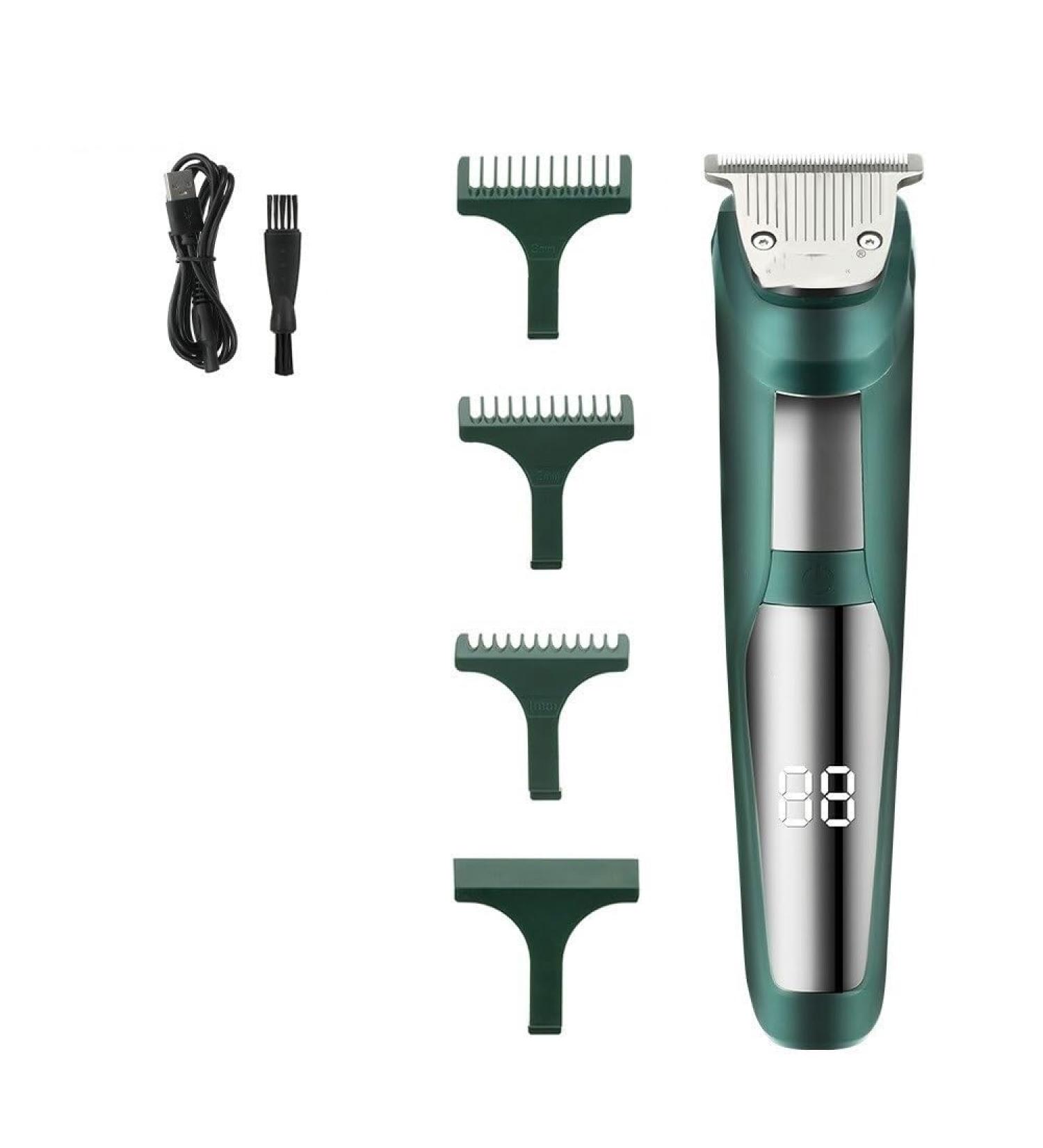 Pro Hair Clipper Waterproof Barber The Electric LED Displays The Hairdressing Tool USB Clipper Shaved Hair Carved Oil Head Push Shear(Color:Green) - Buy Online on GoSupps.com