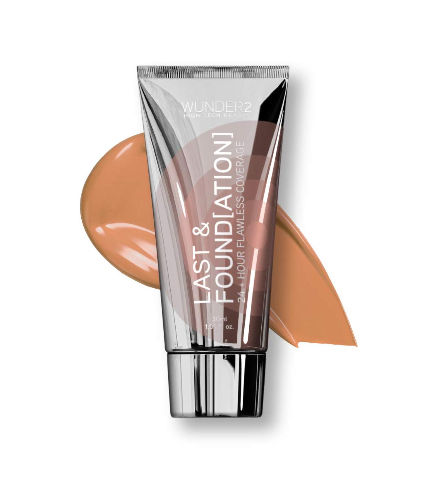 Wunder2 Last Foundation Makeup 24+ Hour Liquid Full Coverage Waterproof with Hyaluronic Acid - Caramel Color - Buy Online on GoSupps.com