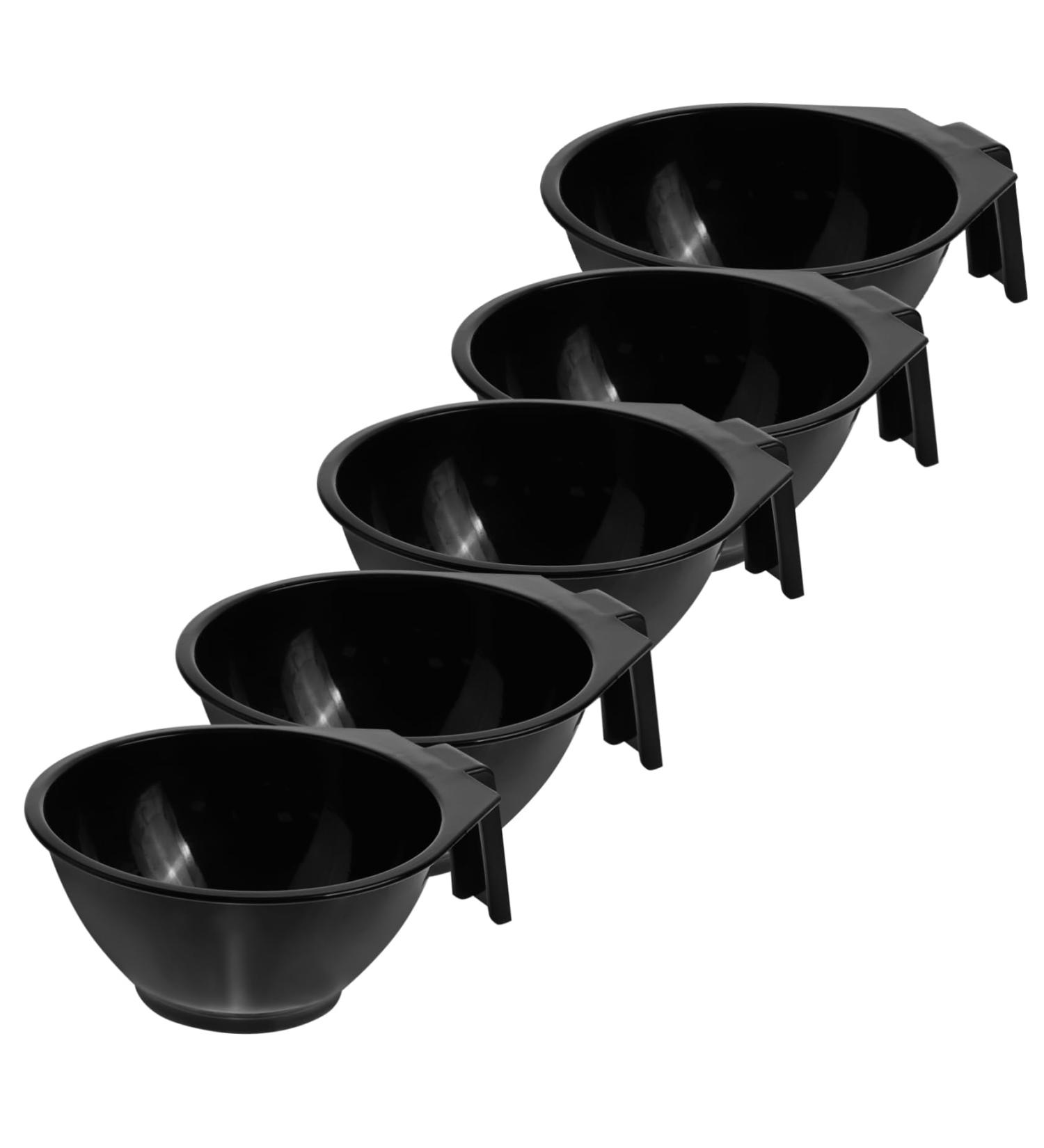 Vaguelly Lot de 5 Bols de Teinture Capillaire Noirs Plastique Solide Grosse Capacit pour Salon de Coiffure et Usage Personnel M lange Facile de Couleur Accessoires de Beaut  - Buy Online on GoSupps.com