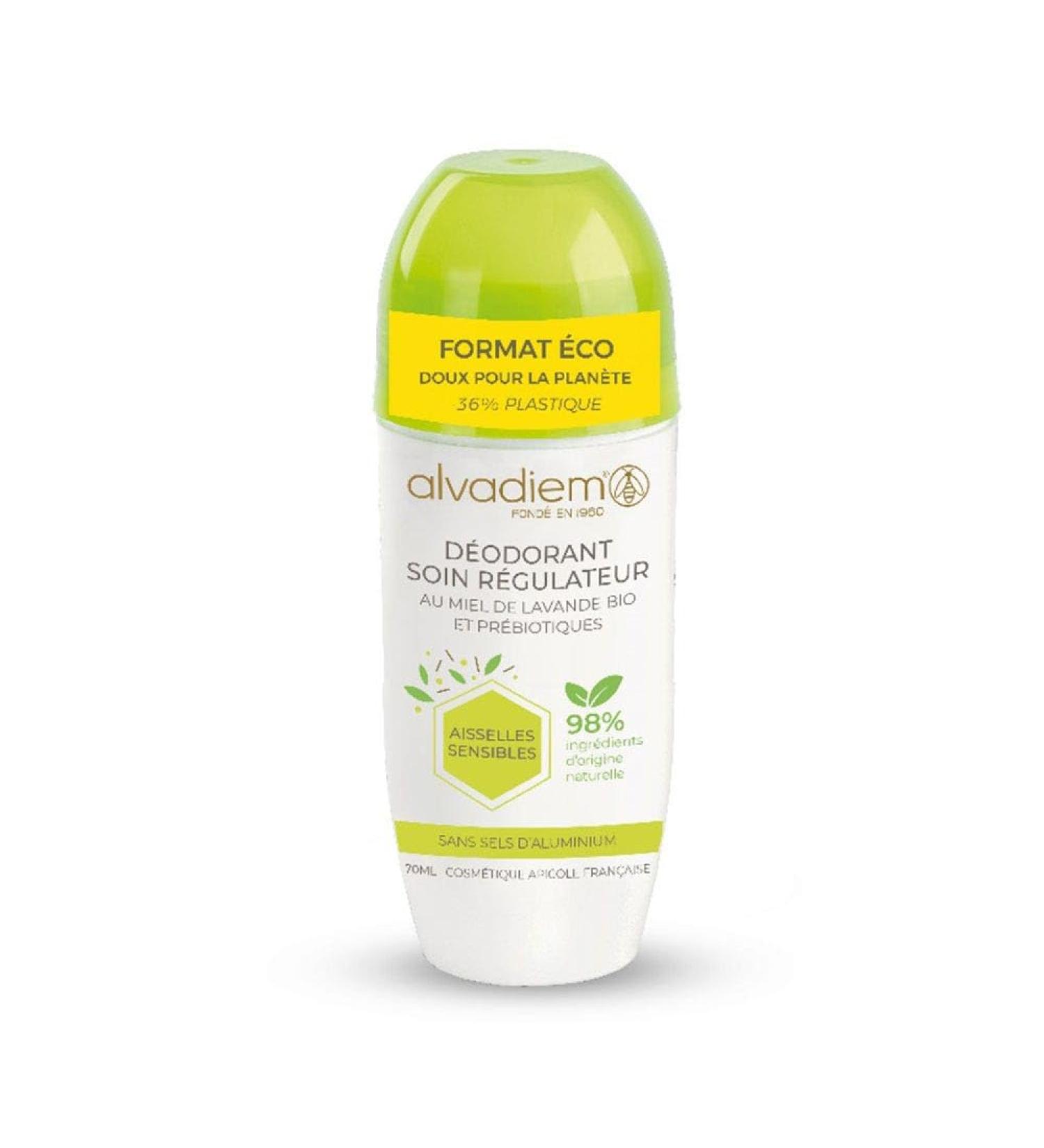 ALVADIEM REGULATING DEODORANT 70ml with organic lavender honey - Sensitive Skin - Made in FR