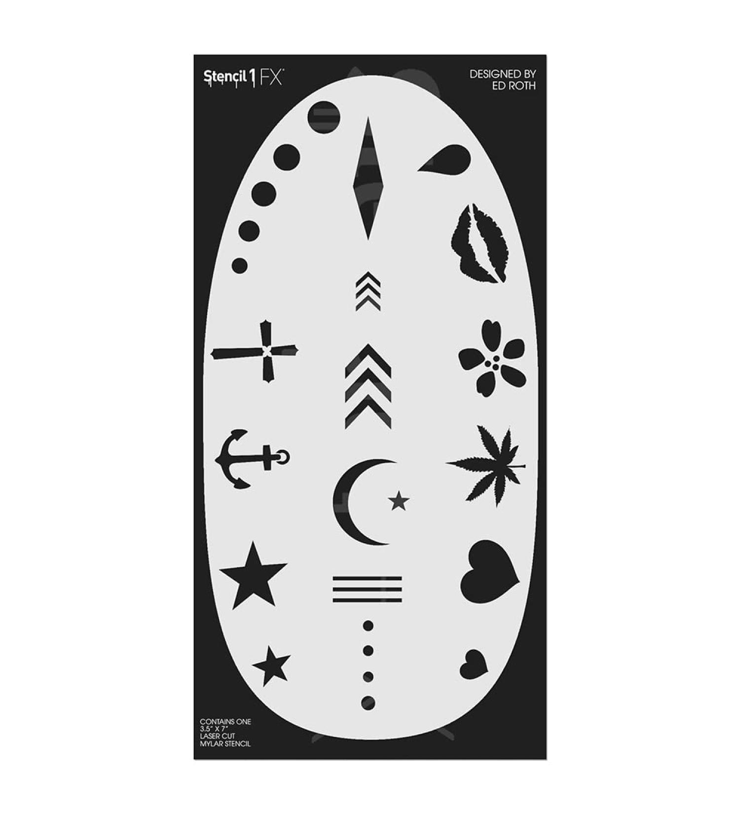 Stencil1FX Tattoo Marks Makeup Stencil - Create Unique and Trendy Patterns Easily - Buy Online on GoSupps.com