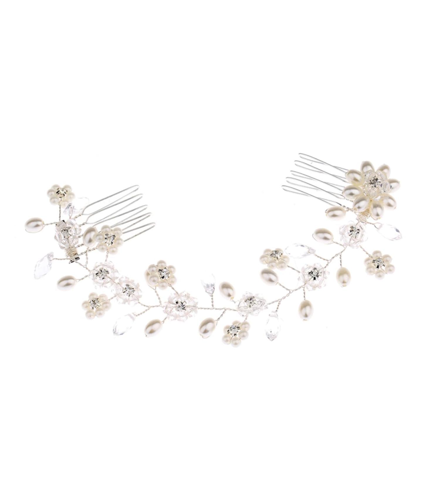 Ipetboom Hair Accessories for Women Pearl Hair Barrettes Rhinestone Barrettes Rhinestone Headpiece Rhinestone Pearl Hair Comb Hair Accessory for Women Tiara Bride Wedding Hairpin - Buy Online on GoSupps.com