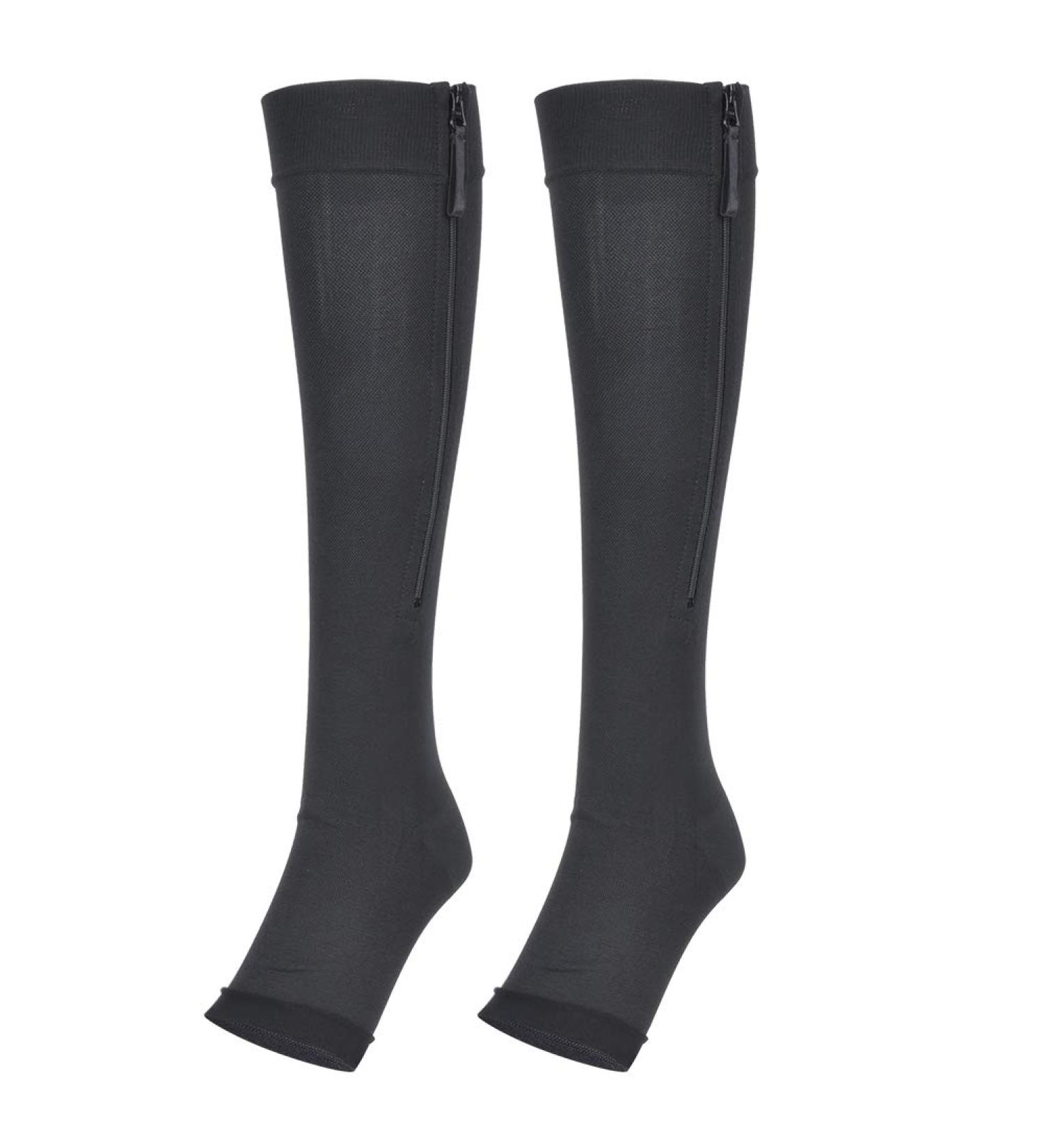 Buy TBES Compression Elastic Stockings - Knee-High Sports Stockings with Zipper | Comfortable & Supportive for Travel & Daily Wear - Buy Online on GoSupps.com
