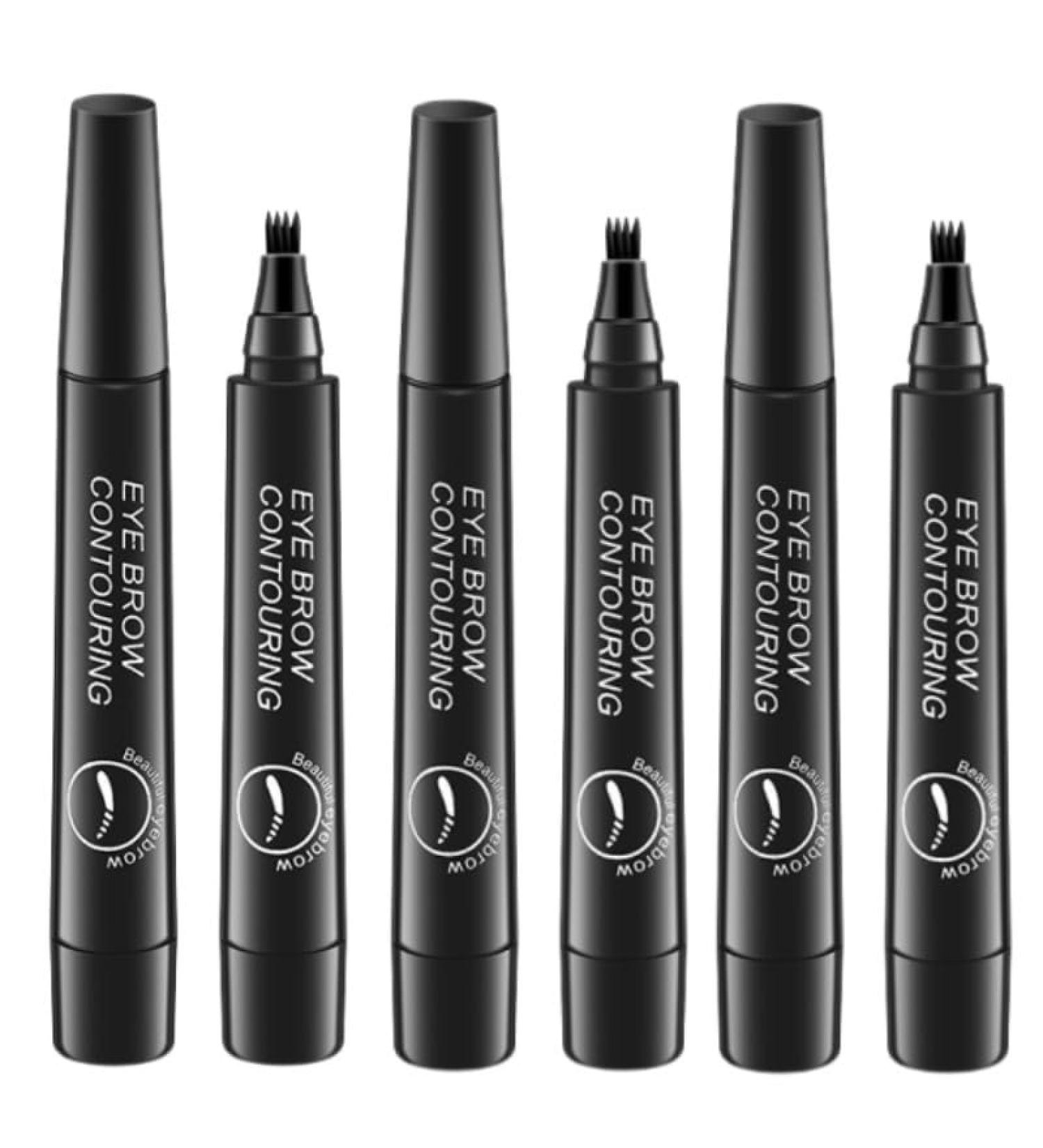 3PCS 4 Tipped Precise Brow Pen Waterproof 4 Point Eyebrow Pencil Waterproof Liquid Eyebrow Pen Makeup Long Lasting 4 Fork Tip Brow Pen Cosmetic Microblade Brow Pencil (05 Black) - Buy Online on GoSupps.com