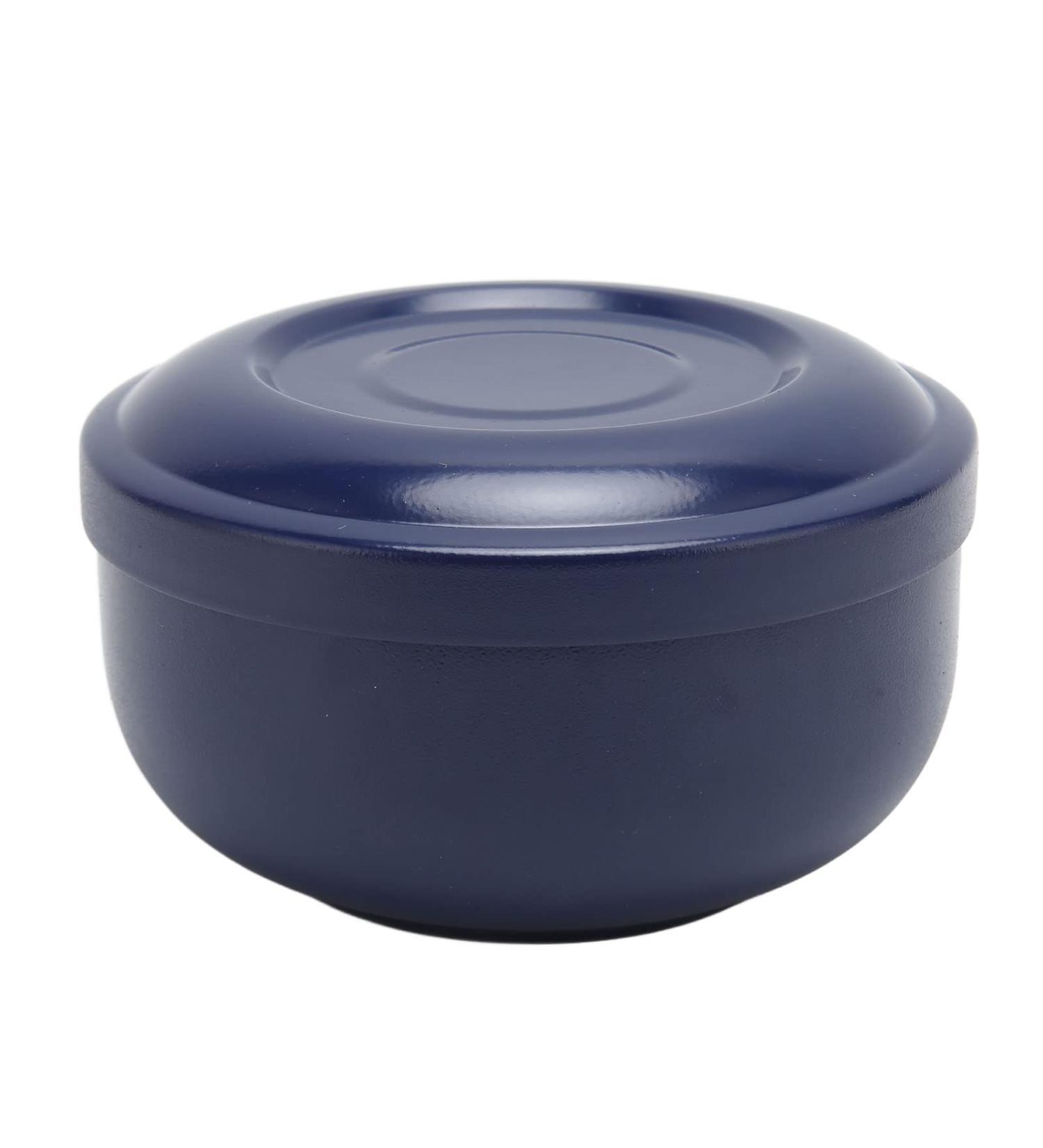 Men's Dark Blue Wide-Necked Plastic Soap Bowl - Perfect for Shaving Soap and Foam - Buy Online on GoSupps.com
