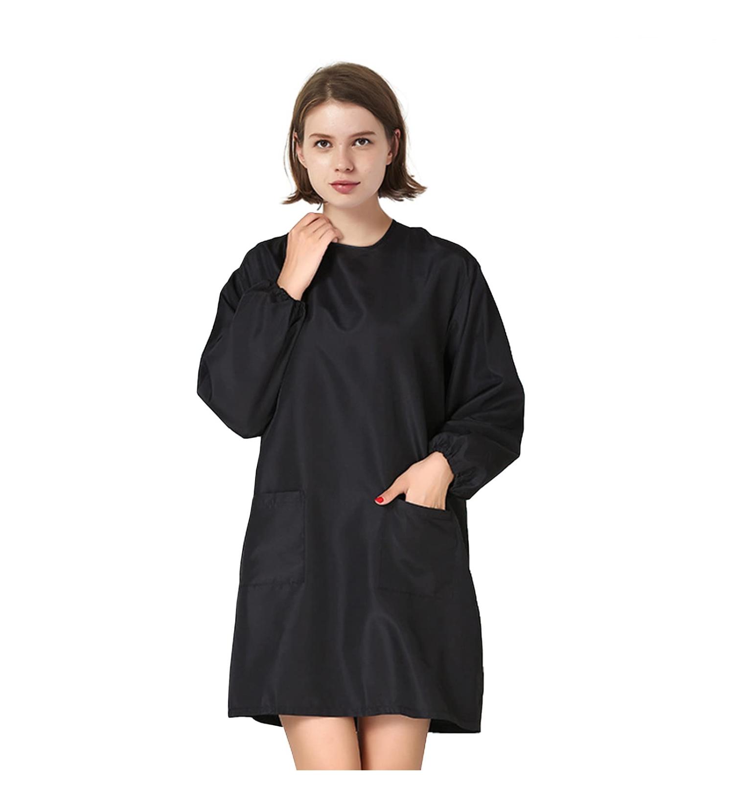 TOPTIE Waterproof Pet Grooming Smock | Haircutting Salon Cape with Pockets - Black - Buy Online on GoSupps.com