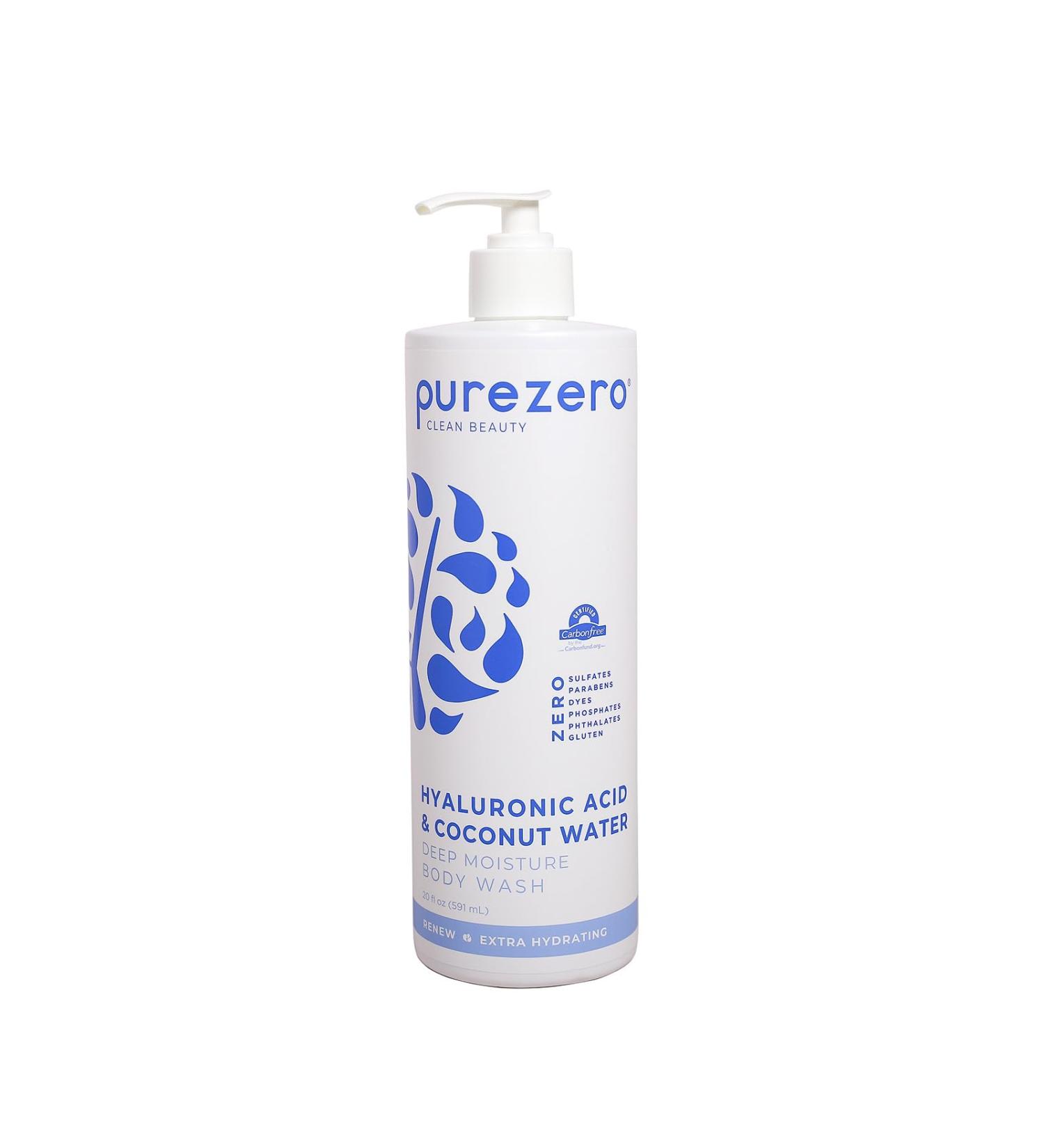 Purezero Hyaluronic Body Wash Deep Moisturizer - Soft Skin Hydration - Moisturizing Skin Cleanser + Coconut Water - No Sulfates Parabens Dyes (1 Pack) 20 Fl Oz (Pack of 1) - Buy Online on GoSupps.com