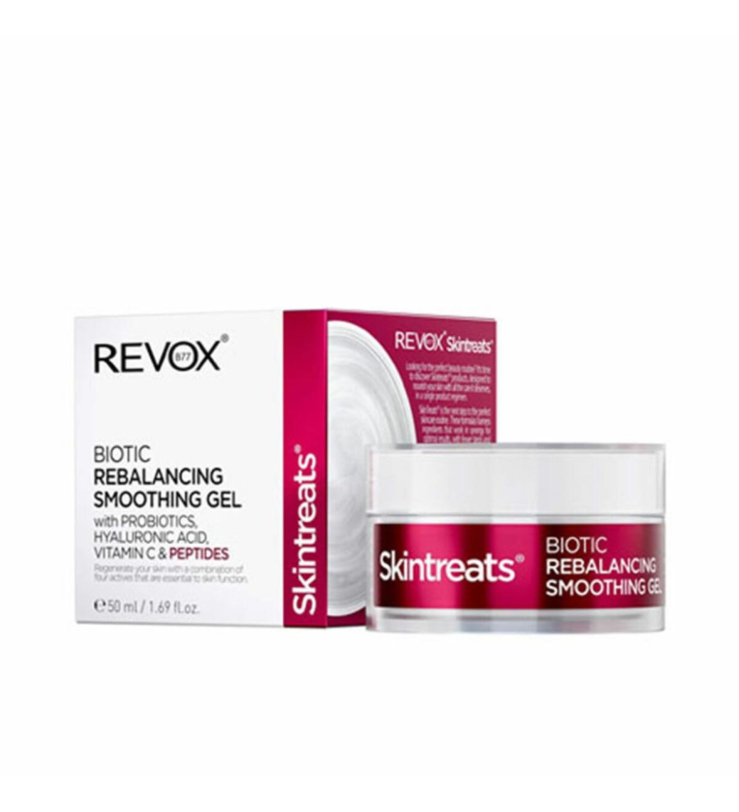 REVOX B77 Skintreats Biotic Rebalancing Smoothing Gel 50 ml Smoothing Facial Gel Balances Nourishes and Hydrates Skin Strengthens Skin Barrier Regulates Sebum Production Evens Skin Tone