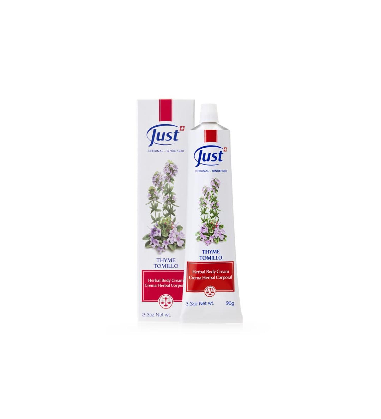 Swiss Just Thyme Cream 96g - Revitalizing Massage Cream with Camphor Eucalyptus & Rosemary Oils - 3.3 Ounce - Buy Online on GoSupps.com