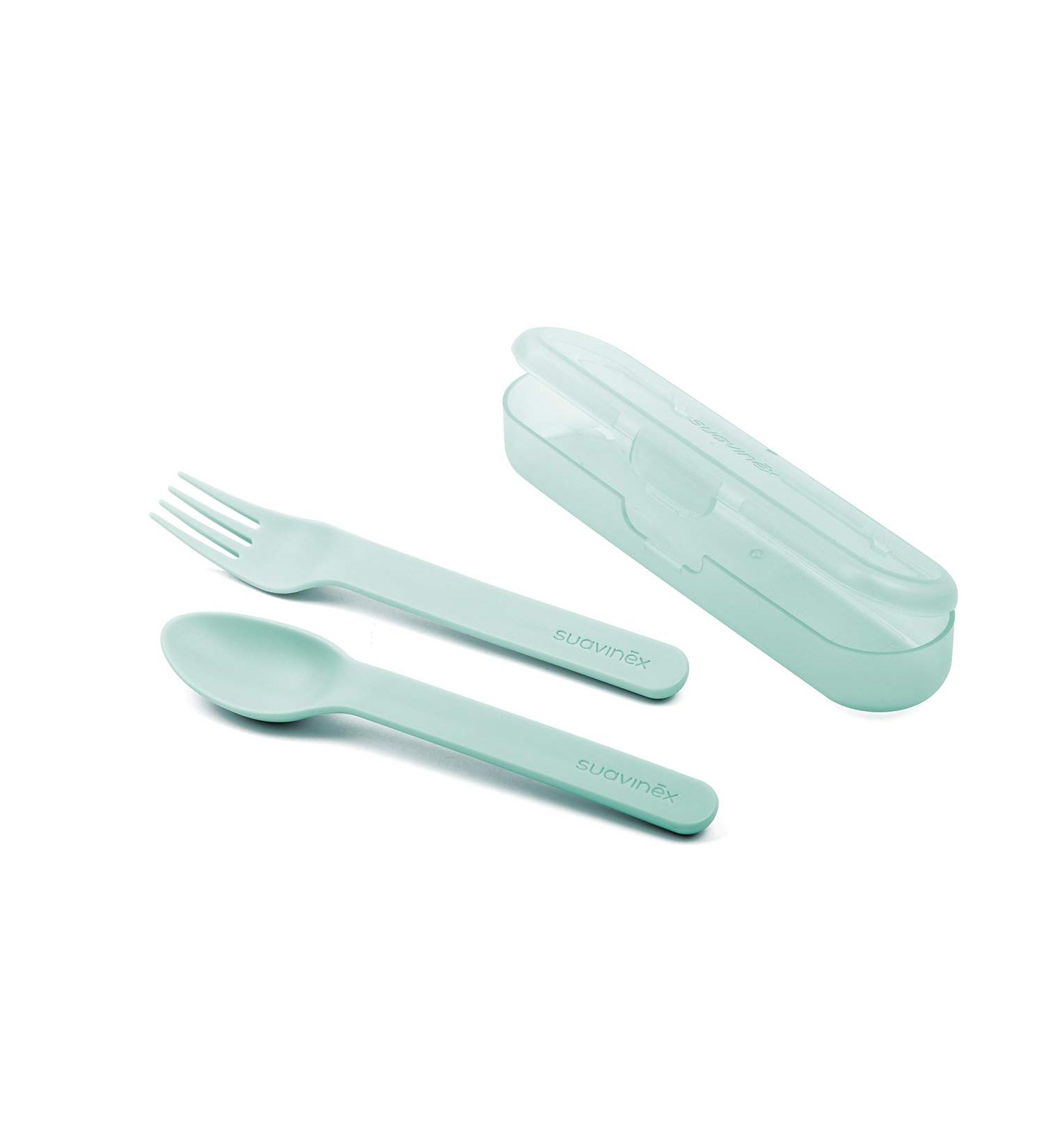 Suavinex Cutlery Set with Box +12m - Forest Green | International Shipping Available - Buy Online on GoSupps.com