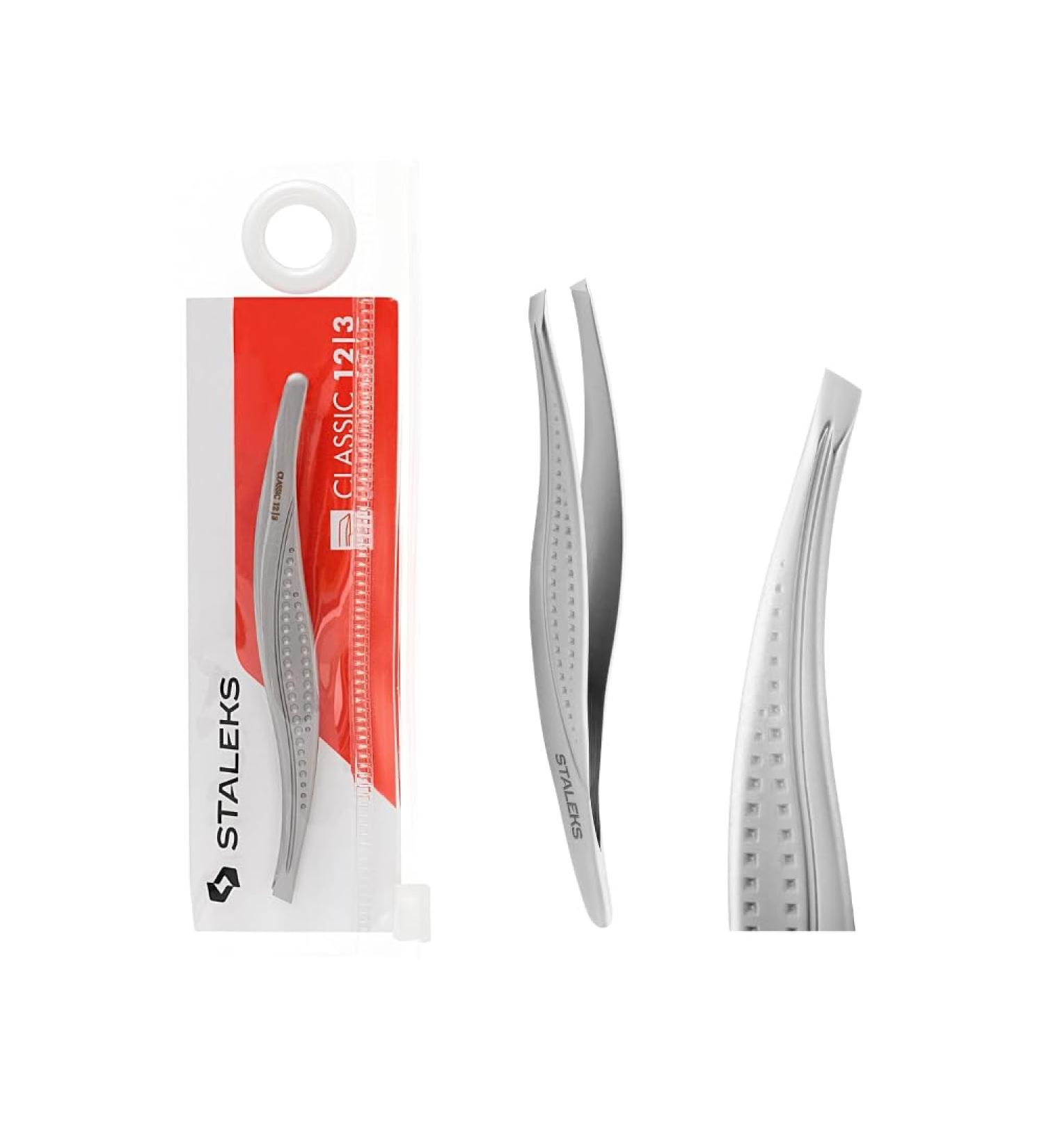 STALEKS PRO Precise brow tweezers with wide beveled edges. Medical grade stainless steel. Classic 12/3 - Buy Online on GoSupps.com