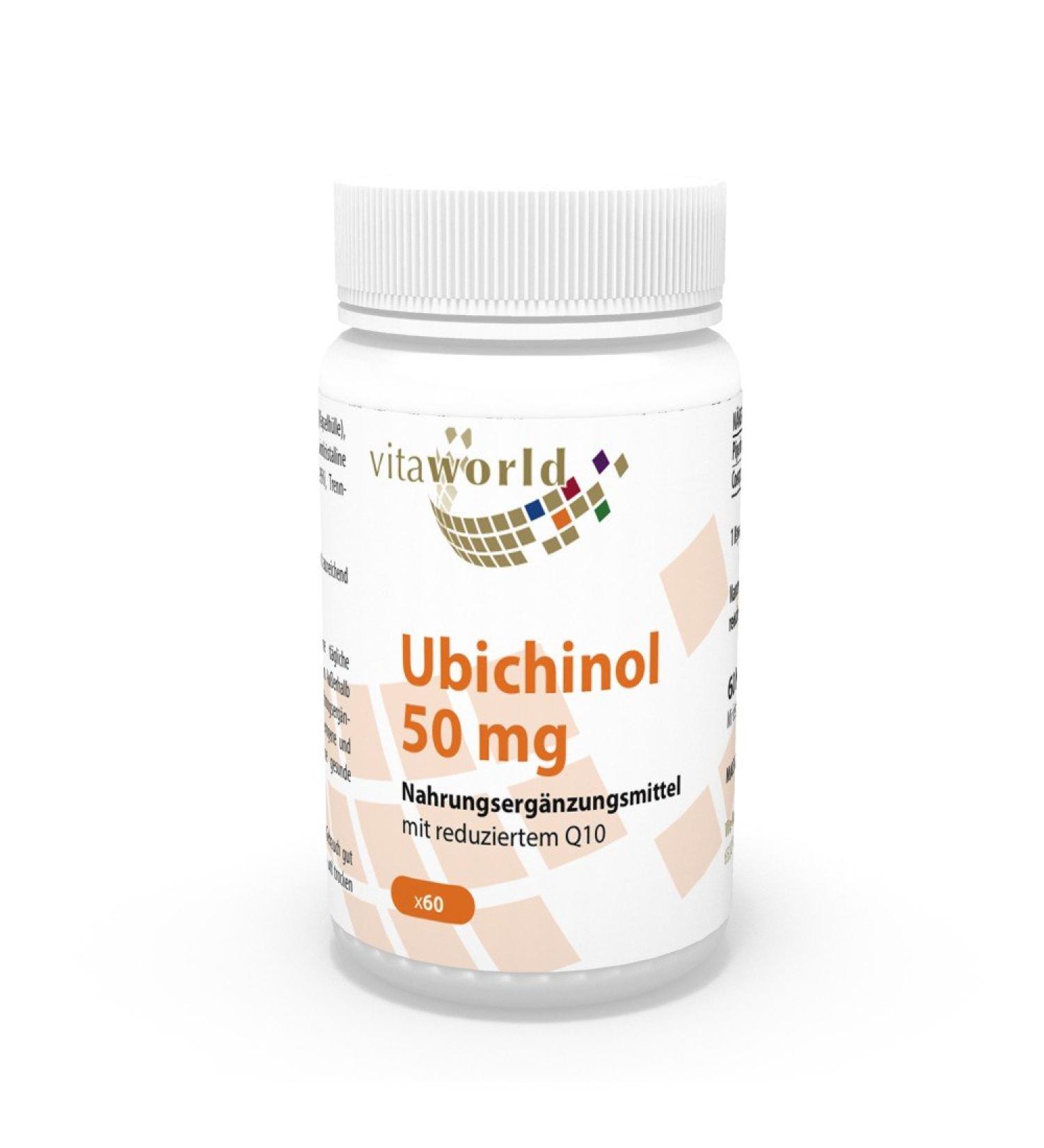 Vita World Ubichinol 50mg 60 Capsules Antioxydants Q10 Made in Germany
