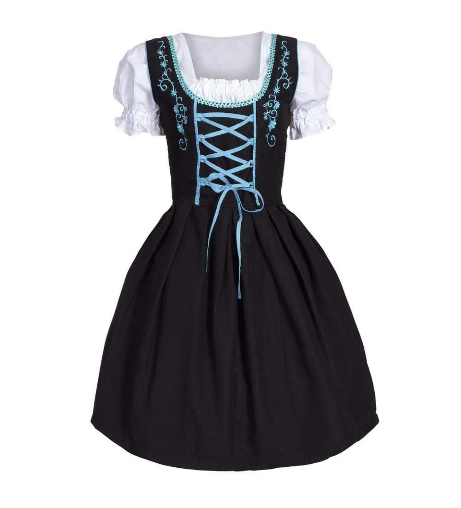 Dirndl - Robe midi pour femme - Robe traditionnelle pour f te de la bi re - Occasions sp ciales - Avec tablier Dirndl - Chemisier Dirndl 3 pi ces - Costume bavarois pour f te de la bi re L Bleu (02) - Buy Online on GoSupps.com
