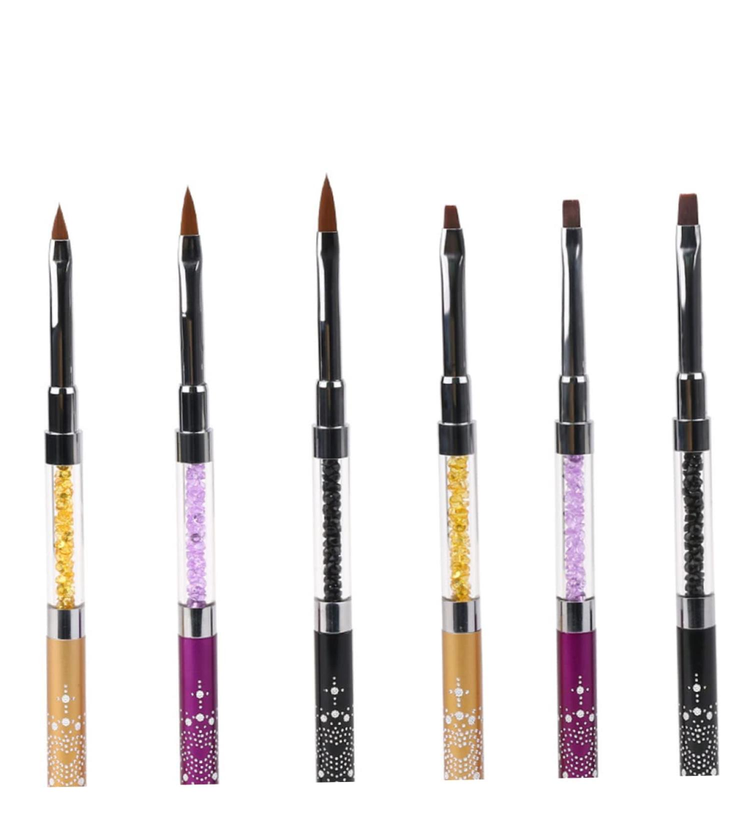 FRCOLOR Nails Kits Nail Dotting Tool Nail Drawing Kit Nail Art Tool Kit Nail Art Liner Nail Salon Kit Nail Builder Brush Nail Brush Manicure Kit Flat Brush Pen Nail Pen Crystal medium Black - Buy Online on GoSupps.com