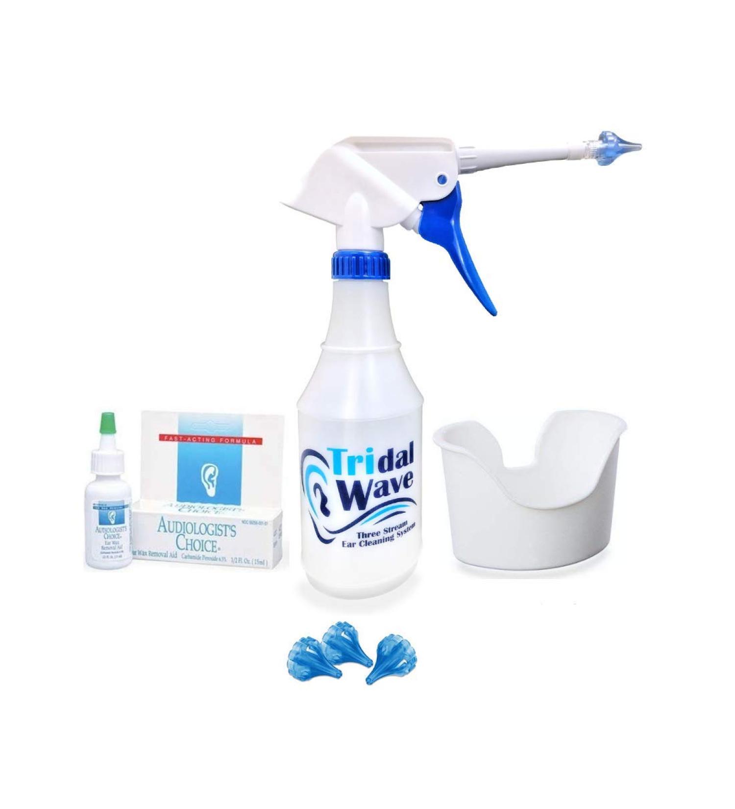 Ear Washer System - Home Solution for Safely Removing Built-Up Earwax and Preventing Future Earwax Buildup - Made by Tridal Wave (Tridal Wave XL Kit) - Buy Online on GoSupps.com