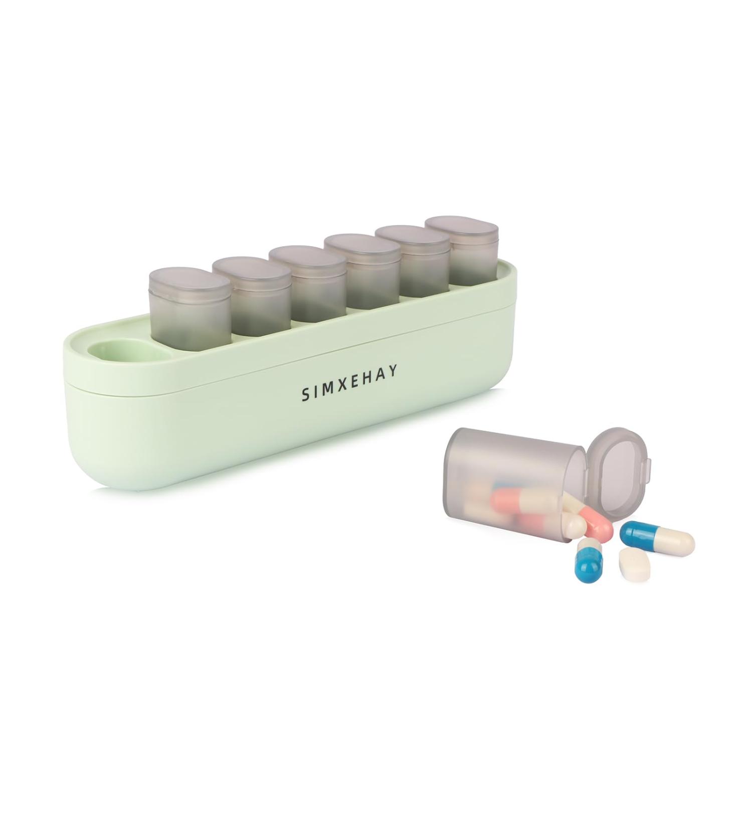 7-Day Pill Organizer | Compact Travel Case for Daily Medication | Green - International Shipping Available - Buy Online on GoSupps.com