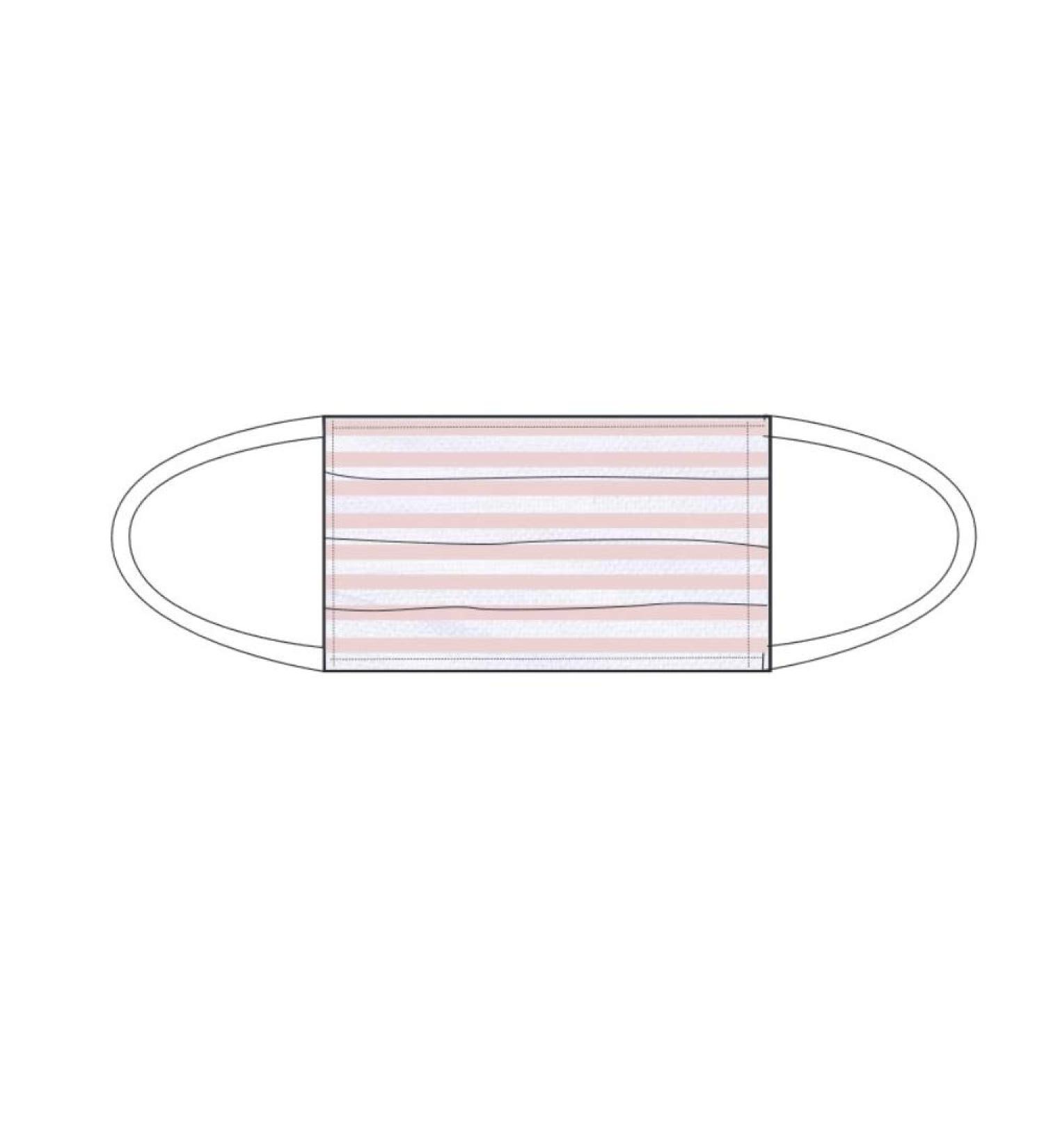 Mouth and nose mask - ladies rose-white striped