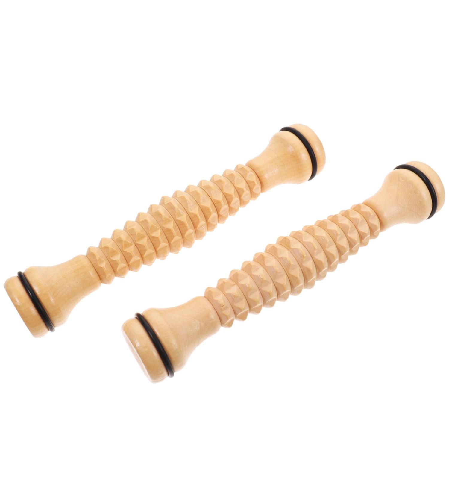 Fomiyes 2-in-1 Wooden Roll Massage and Muscle Relief Roller - Portable Foot & Shoulder Massager for Ultimate Relaxation - Buy Online on GoSupps.com