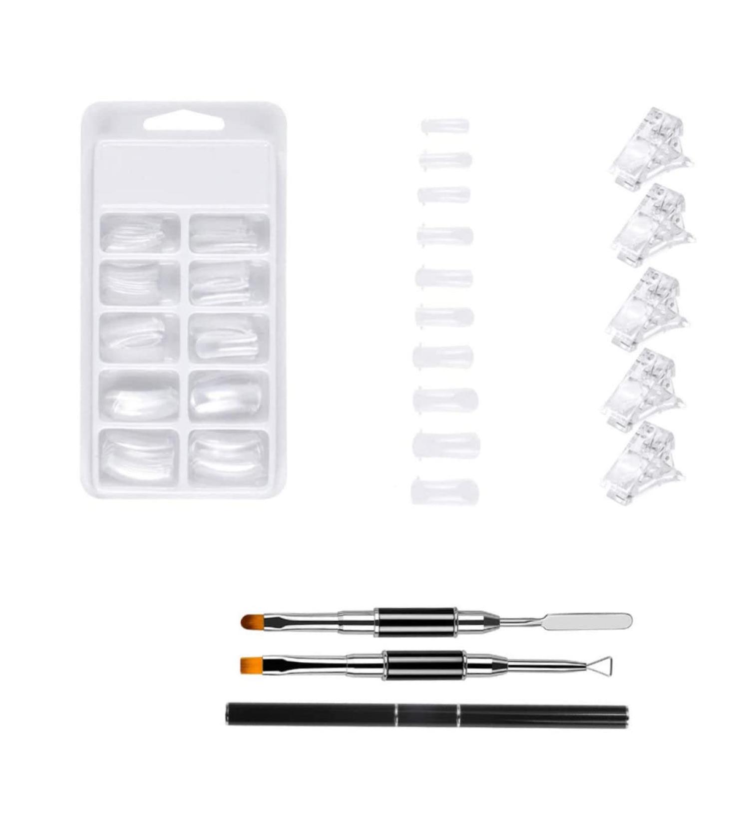 FRCOLOR 1 Set Nail Extension Manicure Fake Acylic Nail Tips Kit Nail Art Decoration Nail Decorative Stencils Nail Form Molds Kit De Manicura Nail Builder French Nail Polish White Plastic - Buy Online on GoSupps.com