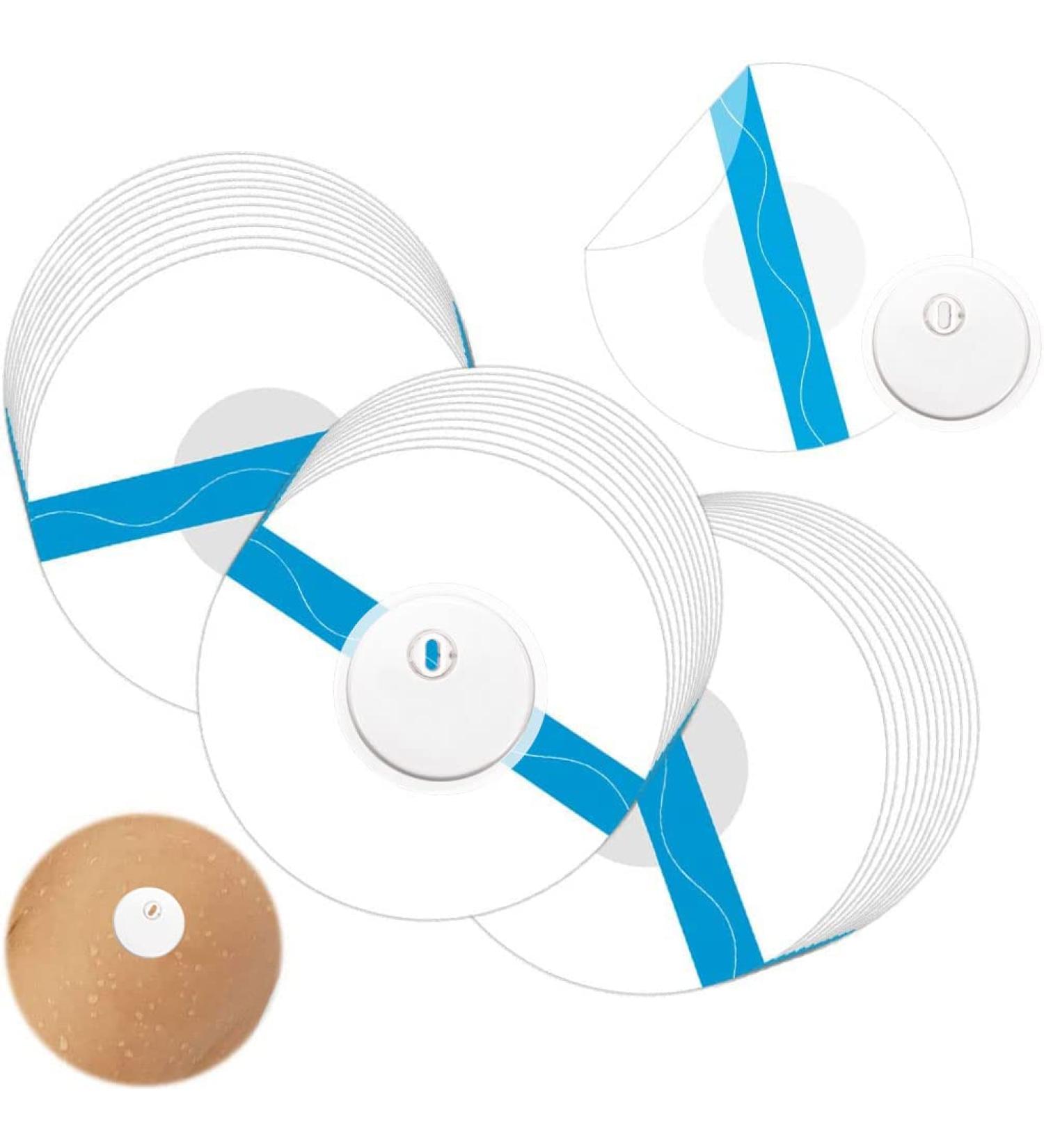 55 Waterproof Freestyle Libre 3 Plasters - Sports Adhesive Fabric Tape 14 Days Self-Adhesive Breathable - Blue (55 Pieces) - Buy Online on GoSupps.com