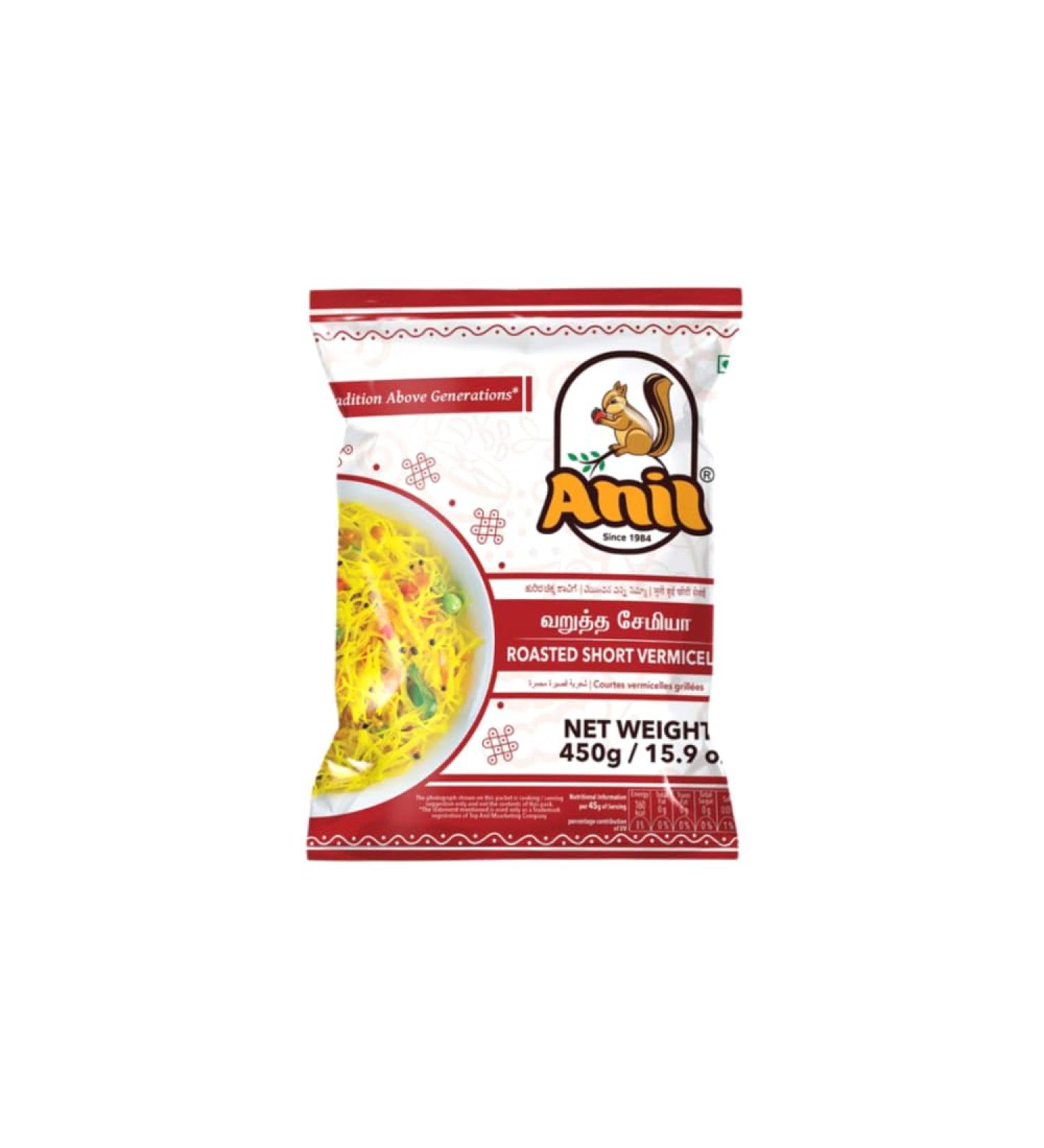 Anil Roasted Vermicelli 450G Roasted Vermicelli Noodles Vermicelli -Semiya Indian (Pack of2) - Buy Online on GoSupps.com