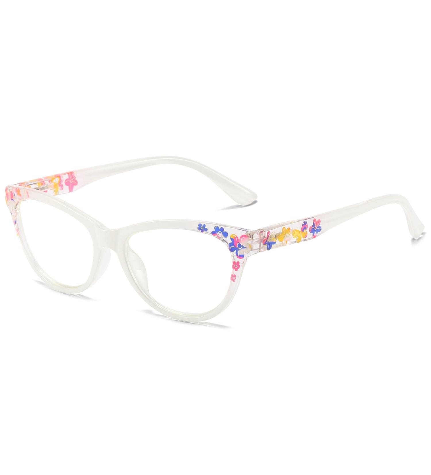 Lanomi Women's Cat Eye Reading Glasses with Blue Light Filter - Floral Design Visual Aid 1.0 to 4.0 Diopters - Buy Online on GoSupps.com