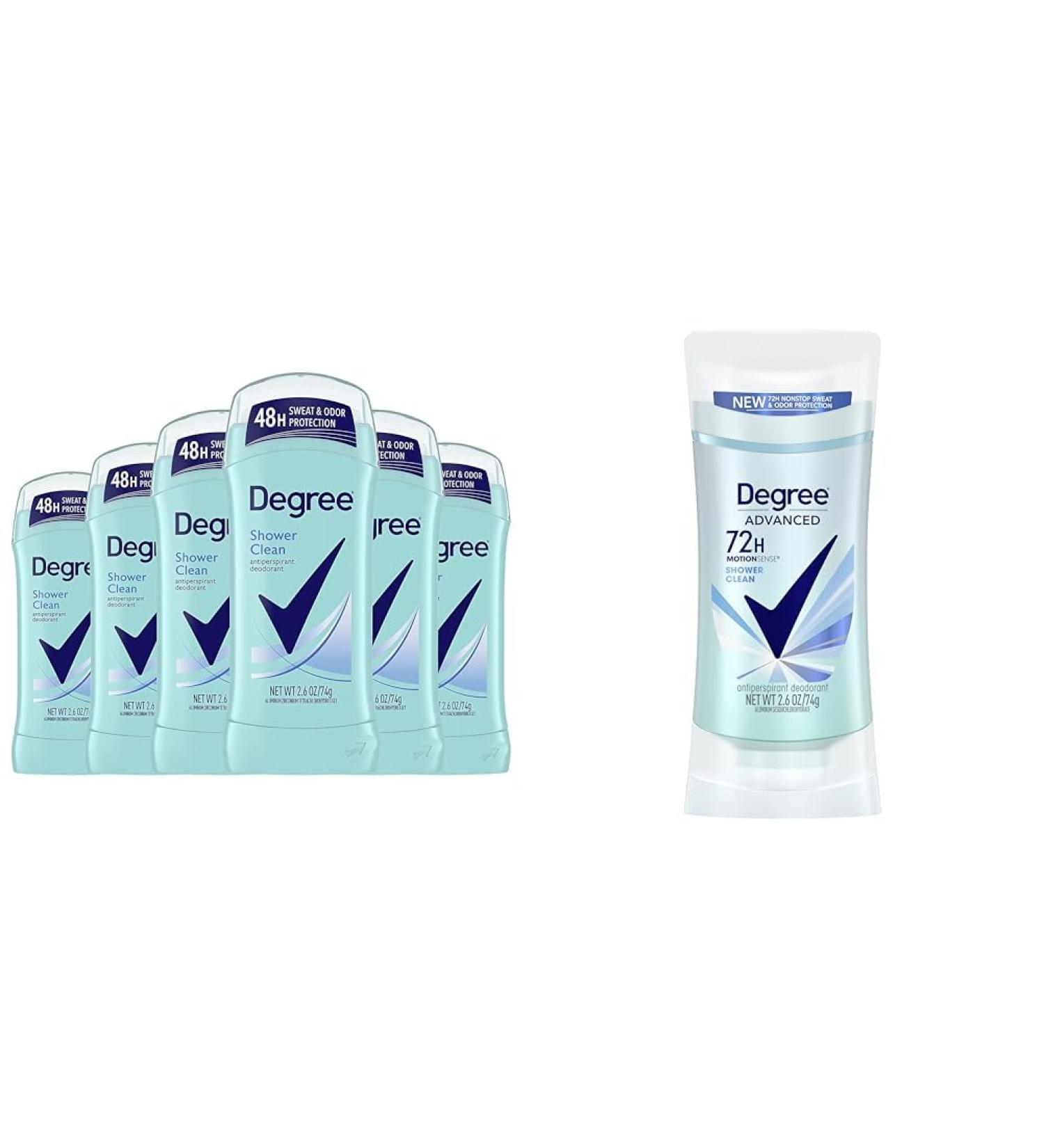 Degree Advanced Antiperspirant Deodorant Shower Clean 48-Hour Sweat & Odor Protection & Advanced Antiperspirant Deodorant Shower Clean 72-Hour Sweat & Odor Protection Antiperspirant - Buy Online on GoSupps.com