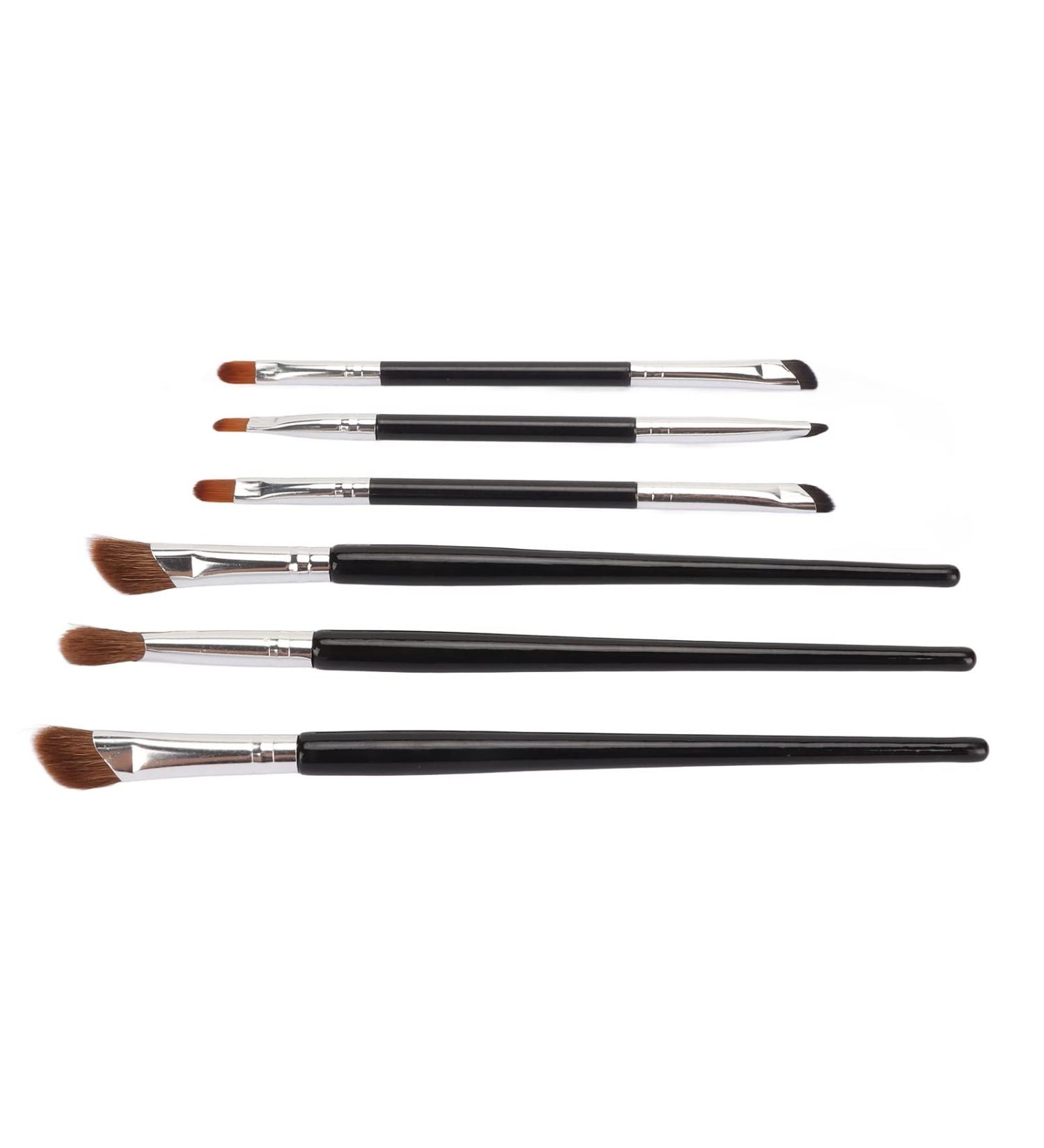 Zetiling 6Pcs Brush Nose Shadow Brush Kit | Skin-Friendly Fiber Bristles for Perfect Makeup | Double End Design | Soft Touch & Lightweight - Buy Online on GoSupps.com