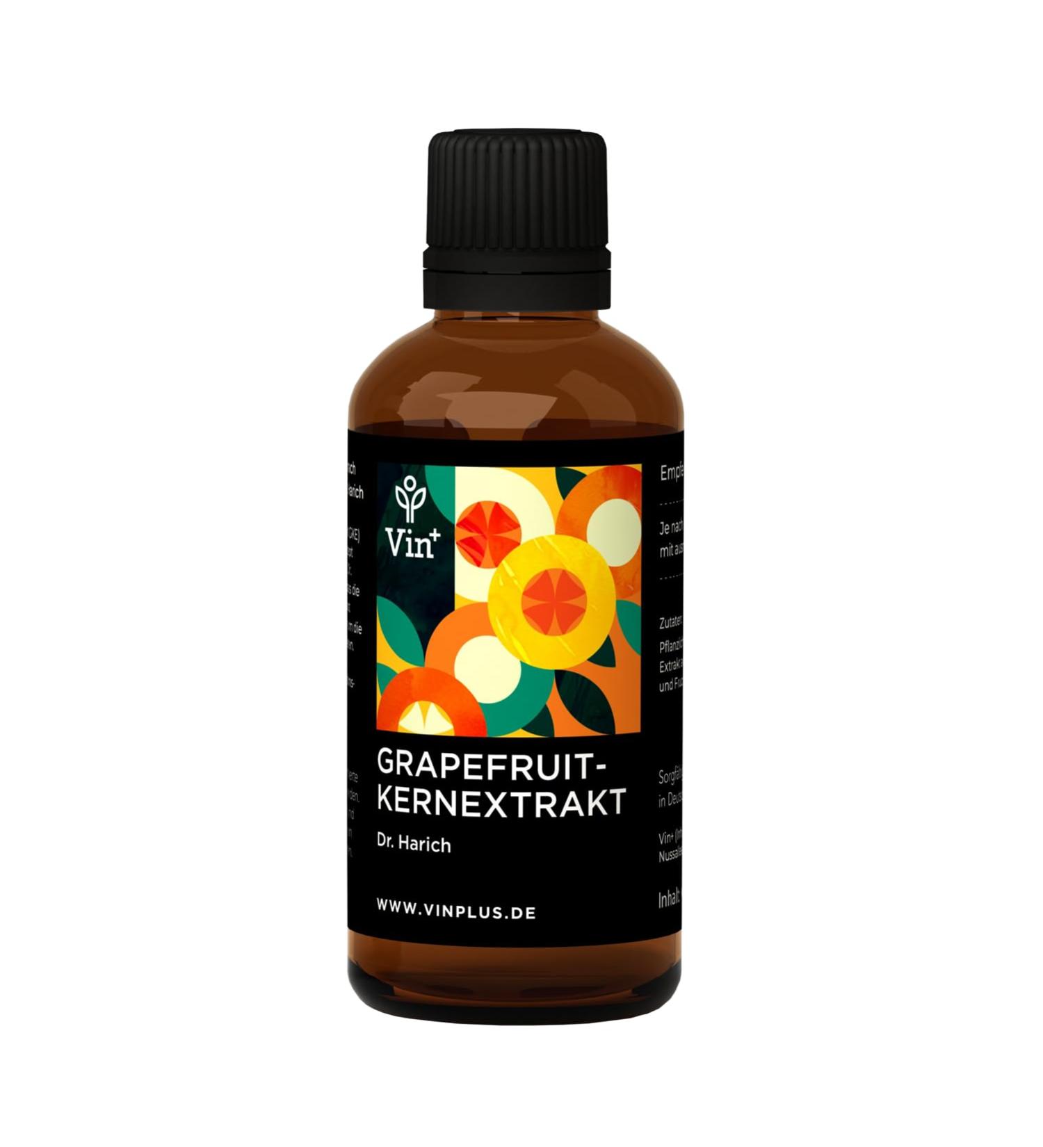 Vinplus Grapefruit Kernextrakt Dr. Harich - High-Dose Vegan Oil Concentrate (50ml) - Pure Original Recipe - Ideal for Health & Wellness - Buy Online on GoSupps.com